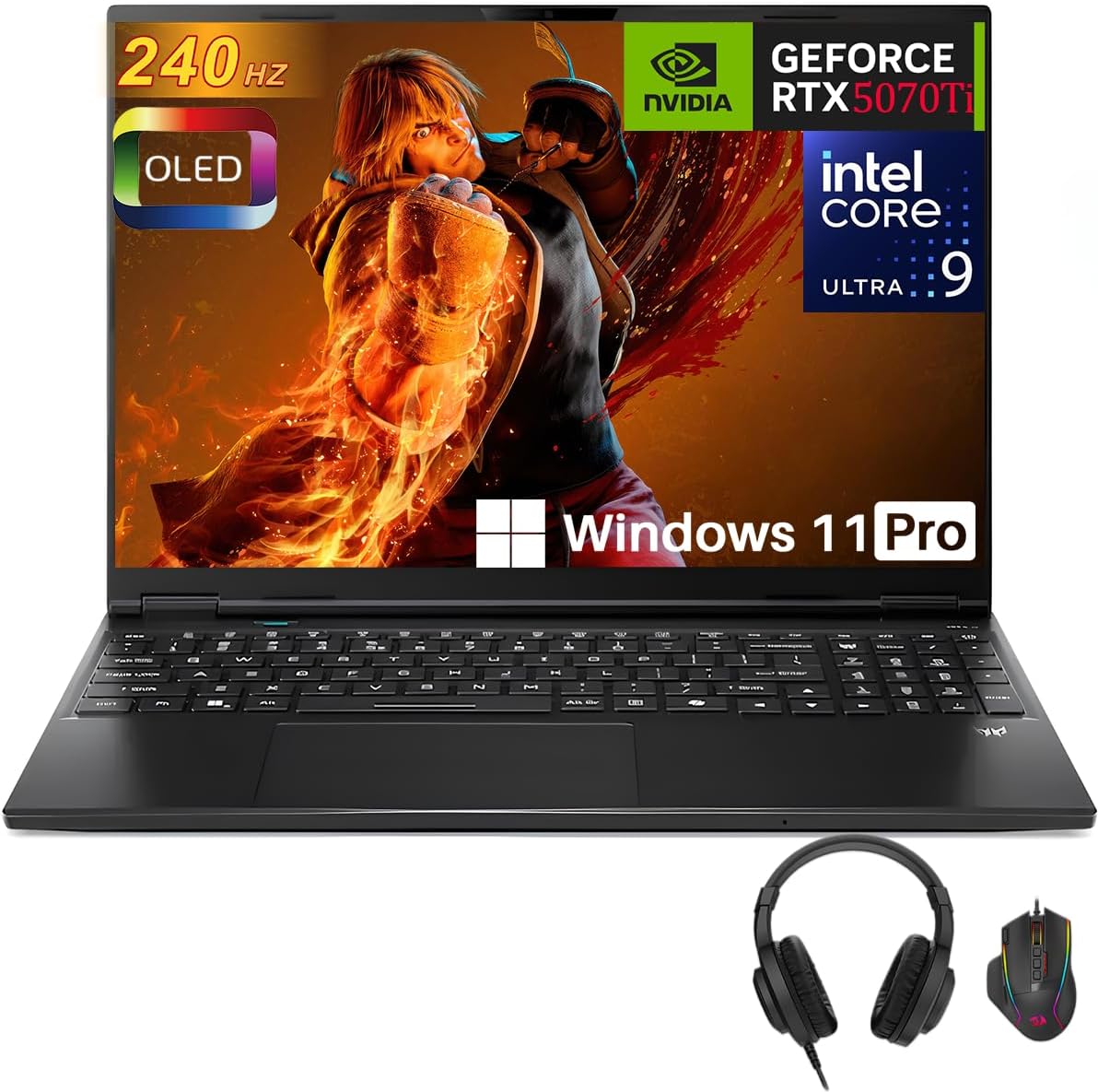 Acer Predator Helios Neo 16S Gaming Laptop, NVIDIA GeForce RTX 5070 Ti GDDR7, Intel Ultra 9 275HX, 16″ 2.5K WQXGA 240Hz 2ms OLED, 64 GB DDR5, 2 TB SSD, Backlit Keyboard, Windows 11 Pro, Accessories