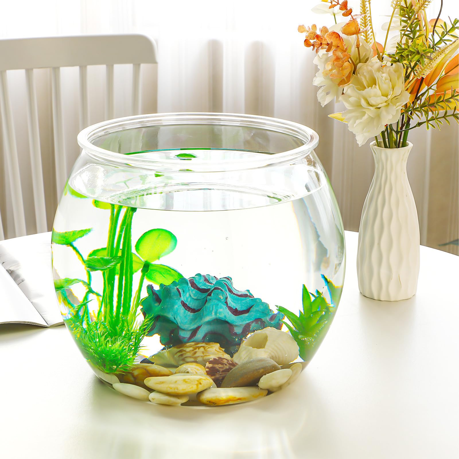 Vase / Bocal à Poissons Transparent En Forme De Bulle - Design Minimaliste - Pour Décoration, Centre De Table, Apéritif, Bureau - Petit Et Grand Modèles - Matière ABS - Facile à Nettoyer