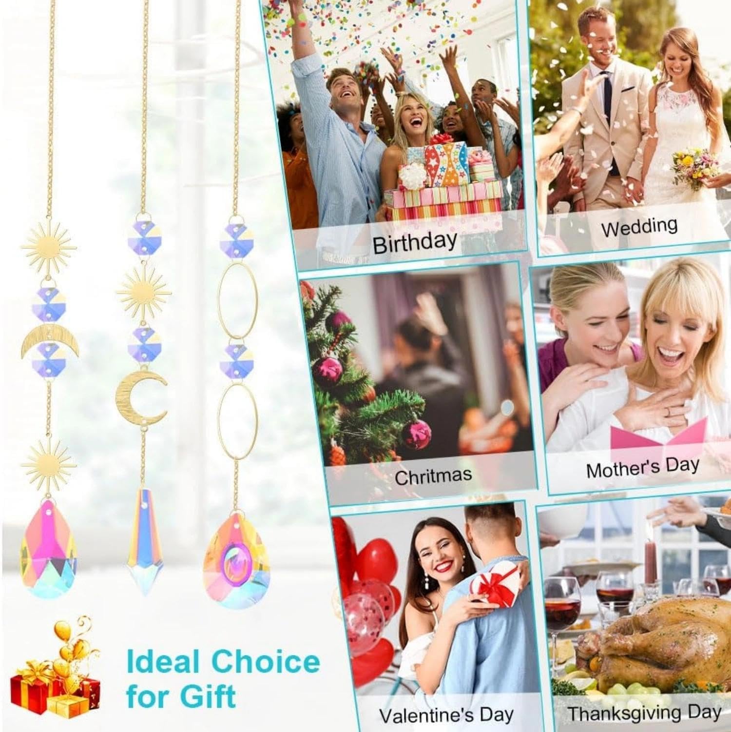 400PCS Acchiappasole Cristallo,Crystal Suncatcher,Appendere Vetro Acchiappa Sole,Pendenti Prismi Cristallo,Appeso Arcobaleno Prisma Finestra,Pendenti Suncatcher Decorazione per Casa Giardino Nozze