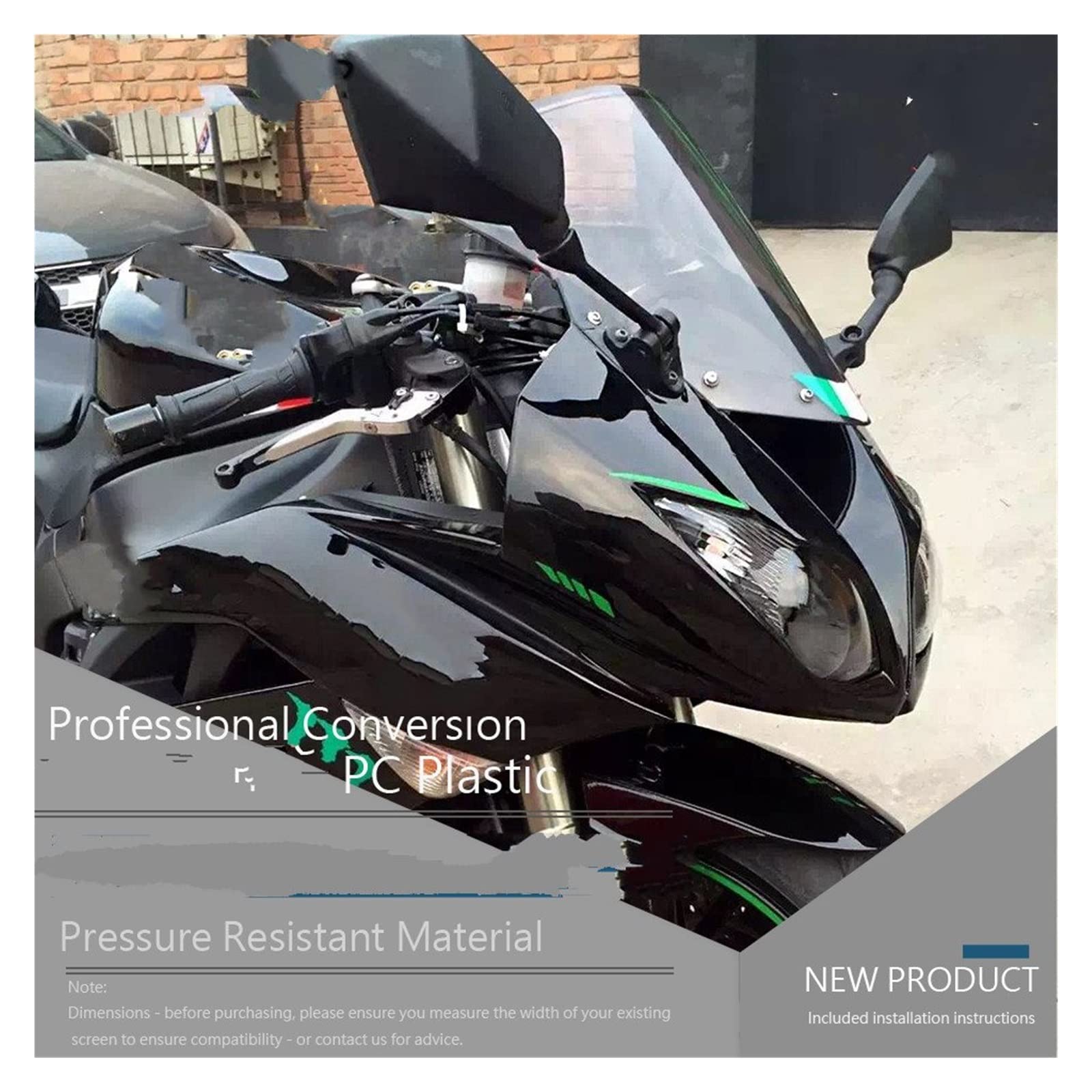 Spojler przedłużający szyba przednia Pasuje do Ninja ZX6R 2009-2015 ZX 6R 636 10R 2008-2010 Szyba przednia Deflektor motocykla(Iridium)