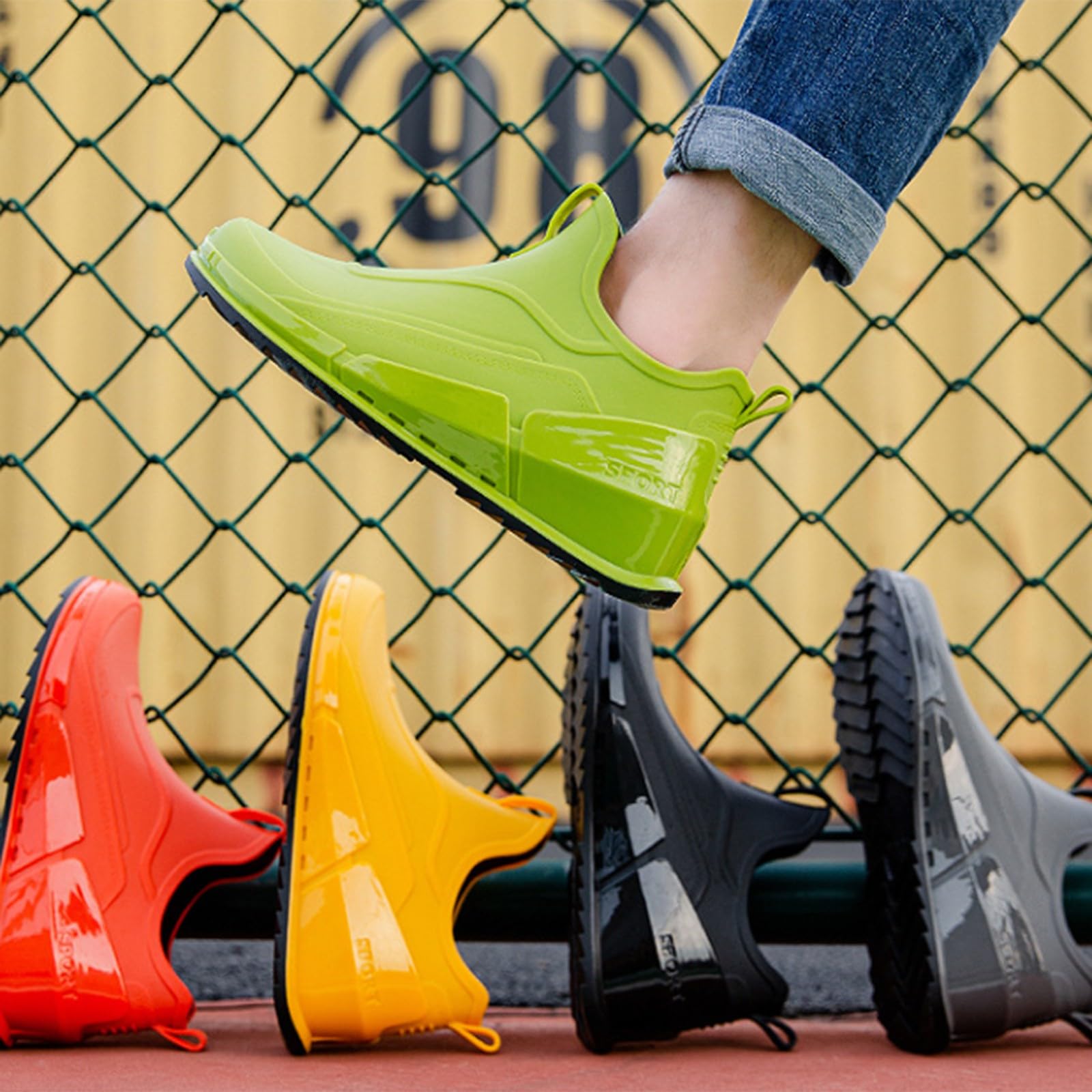 Botas de goma para hombre, botas de lluvia cortas, botas de lluvia, impermeables, botines de goma para exteriores, antideslizantes, para jardín, botas de lluvia, botines de lluvia