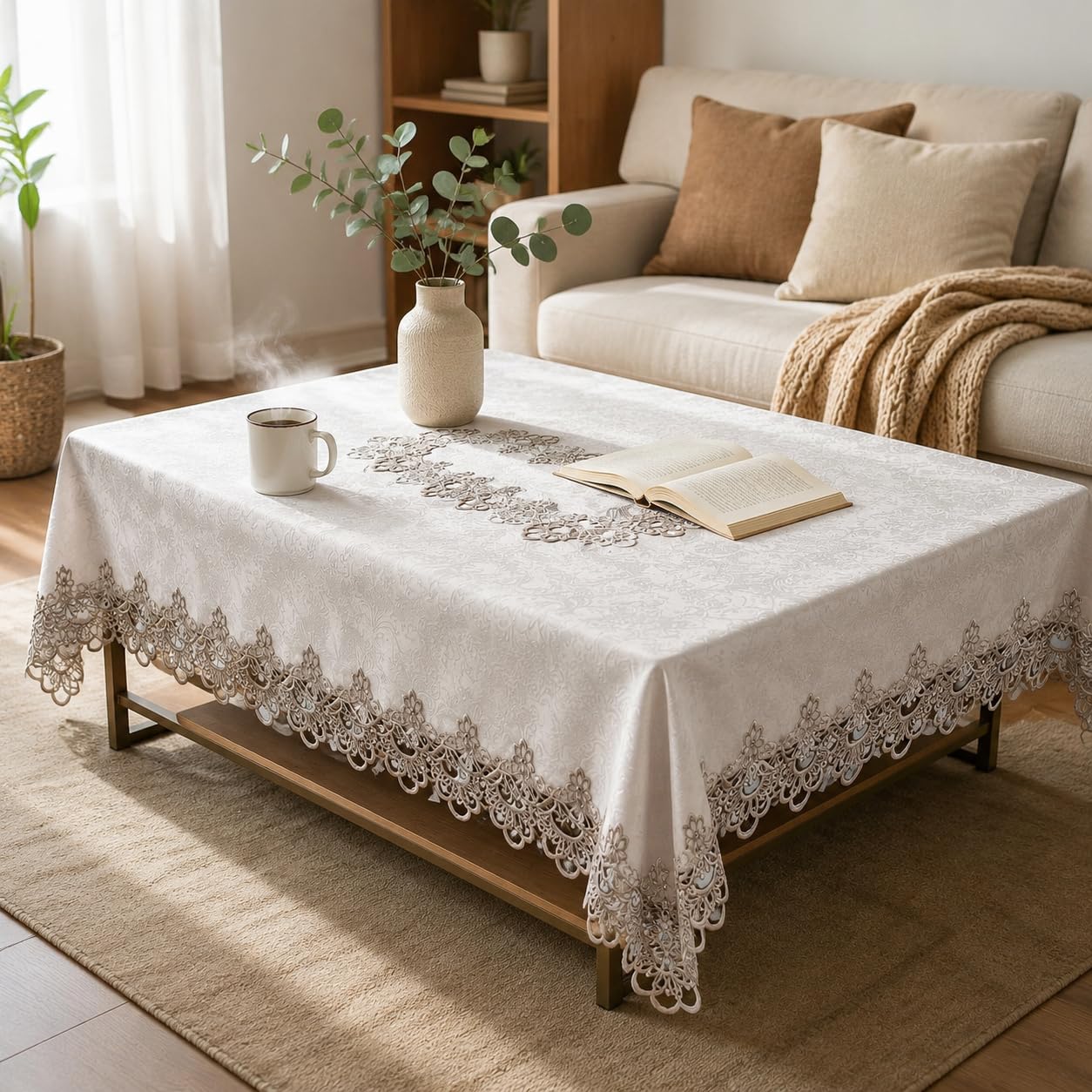 Nappe pour Table Basse brodée