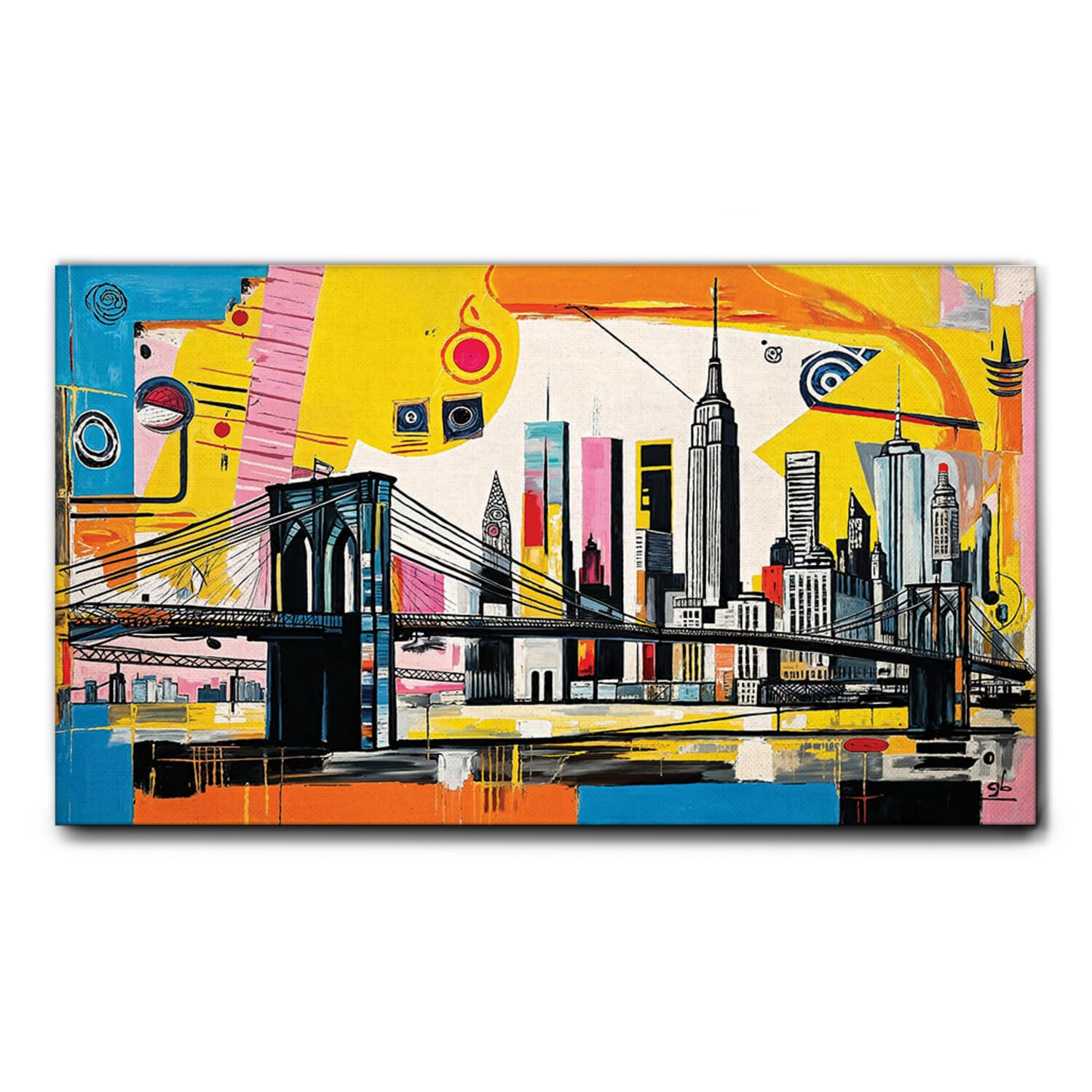 Giallobus - Quadro - 70 - Brooklyn Bridge - 02 - Tela Canvas Telaio Standard - 140x80 - Pronto da Appendere - Quadri Moderni per la casa