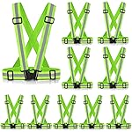 Reflective Vest Running Gear, 2Pack High Visible Safety VES for Cycling Jogging Running Walking, Adjustable for Men Women Kids