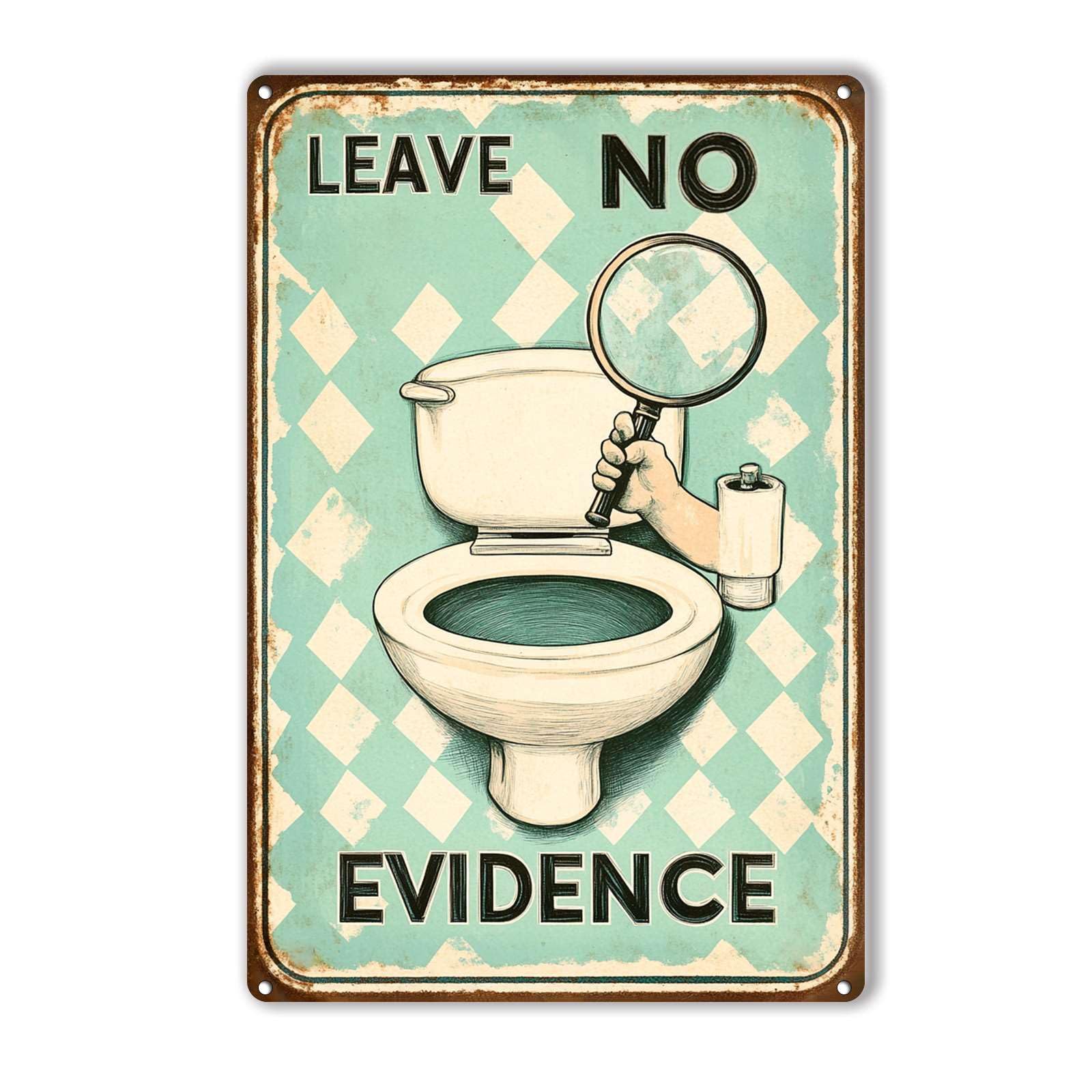 Anceky Funny Metal Tin Sign Leave No Evidence Tin Sign Retro Wall Decor For Farmhouse Home Kitchen Cafe Garage 12×8 Inch