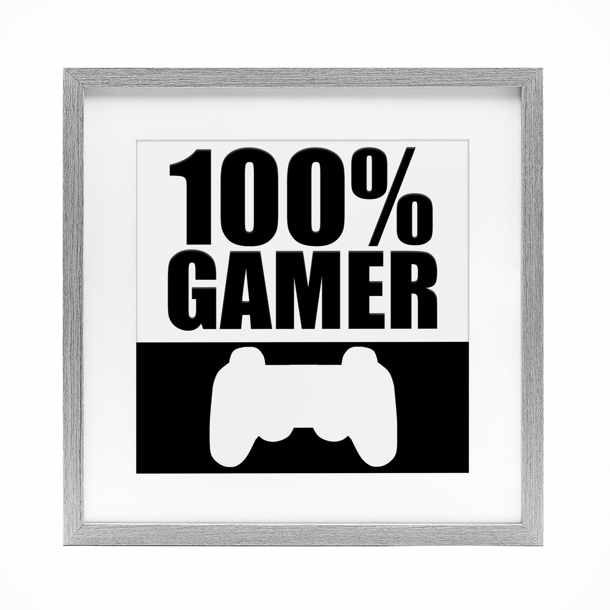 Affiche encadrée sous verre 100% Gamer Kim Allen Stupell Industries 40x40 cm