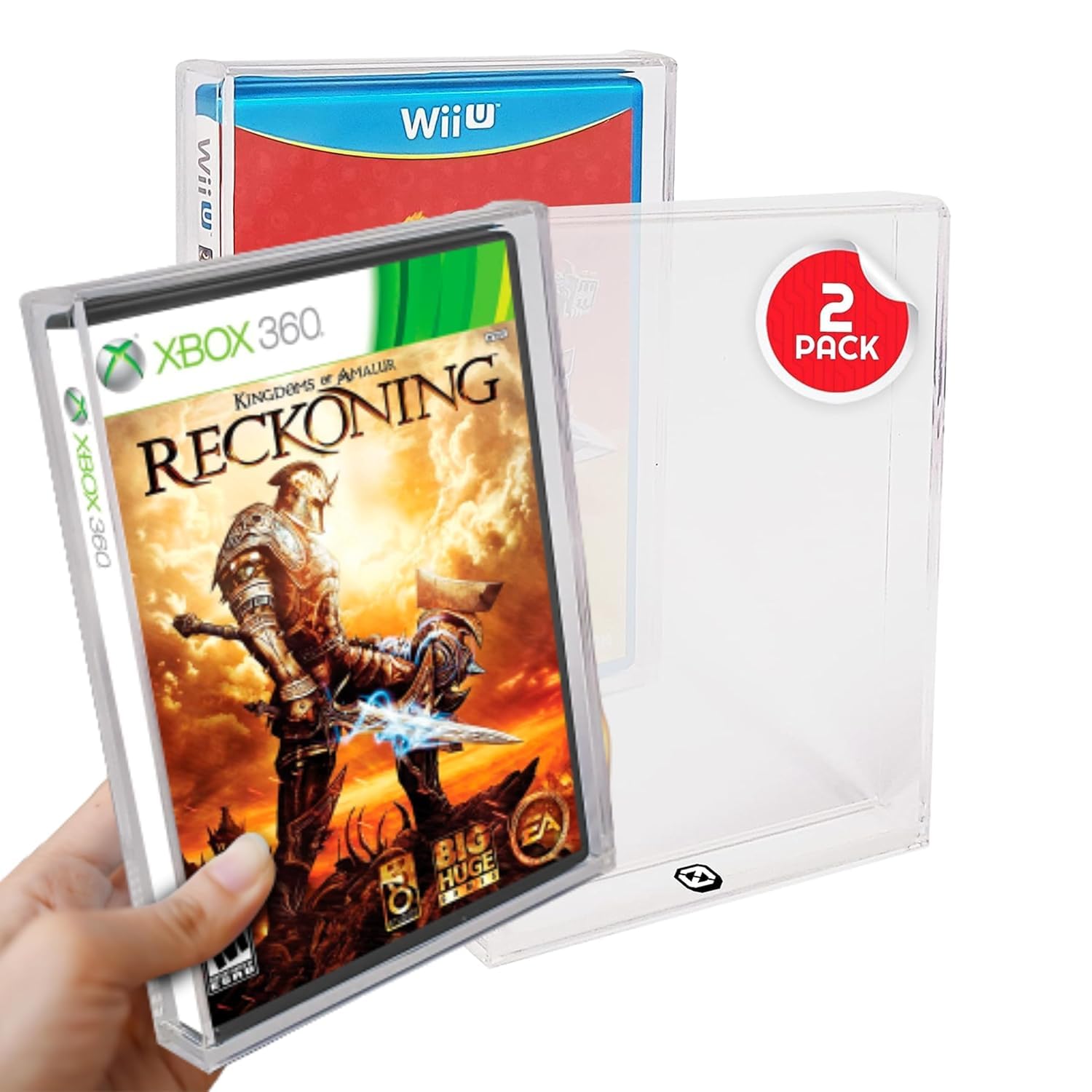 EVORETRO Clear Acrylic DVD Case Protector for Sony PlayStation, Wii, GameCube, PS2, Xbox Games, 4mm Thick, Pack of 2