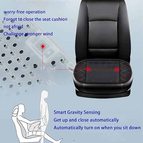 Miniatura 2 de Enfriador de asiento de automóvil con puerto USB ventilado con función de arranque y parada automática, cojín de asiento de automóvil para todos los