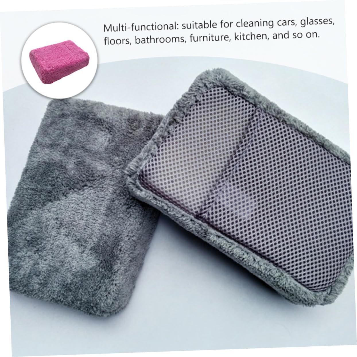 2Pcs Car Wash Sponge Thick Absorbent Cleaning Gloves for Auto Detailing Durable Fleece Material Scratch Washing for Car Waxing and Maintenance