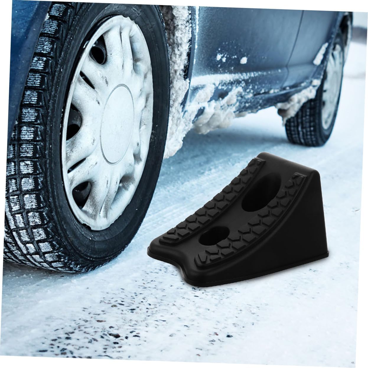 2pcs Plastic Wheel Chock for Off-Road Vehicles, Black