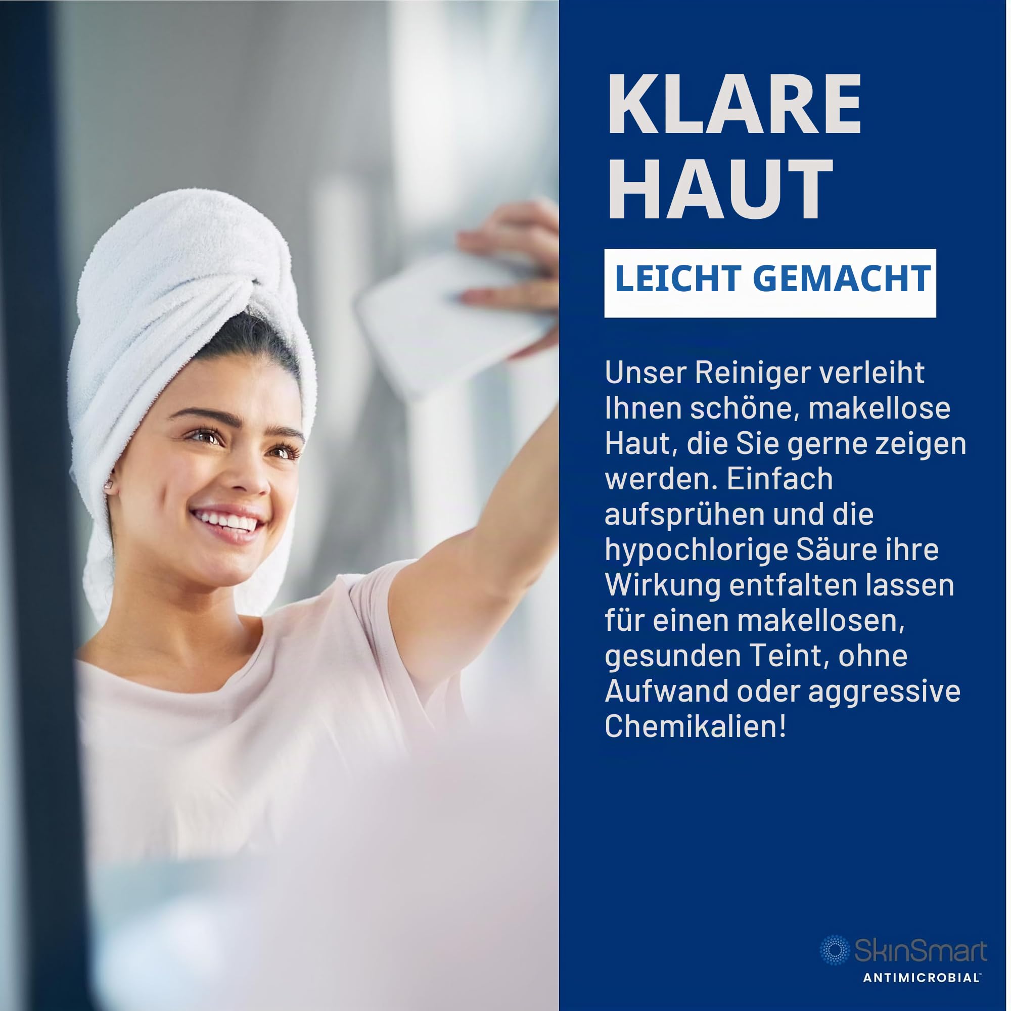 SkinSmart Gesichtsreiniger für Akne, zielt auf Bakterien für aktive Teenagersportler nach dem Training und Akne für Erwachsene, 237 ml Sprühflasche, sicher für mehrere tägliche Anwendungen