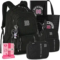 Kit Mochila RB Rebecca Bonbon Escolar Lancheira Estojo Meninas Resistente Infantil Juvenil