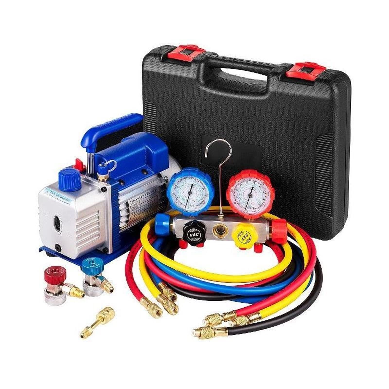 CVFRDD 4.8CFM AC Refrigerant Vacuum Pump with Gauges HVAC Refrigeration Home Packing Air Condition Automobile Maintenance