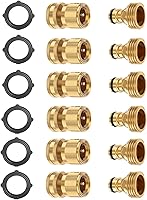 BoArt Solid Brass Garden Hose Quick Connectors 3/4 Inch - 6 Male Female Sets, Leak-Proof Easy Connect Fittings