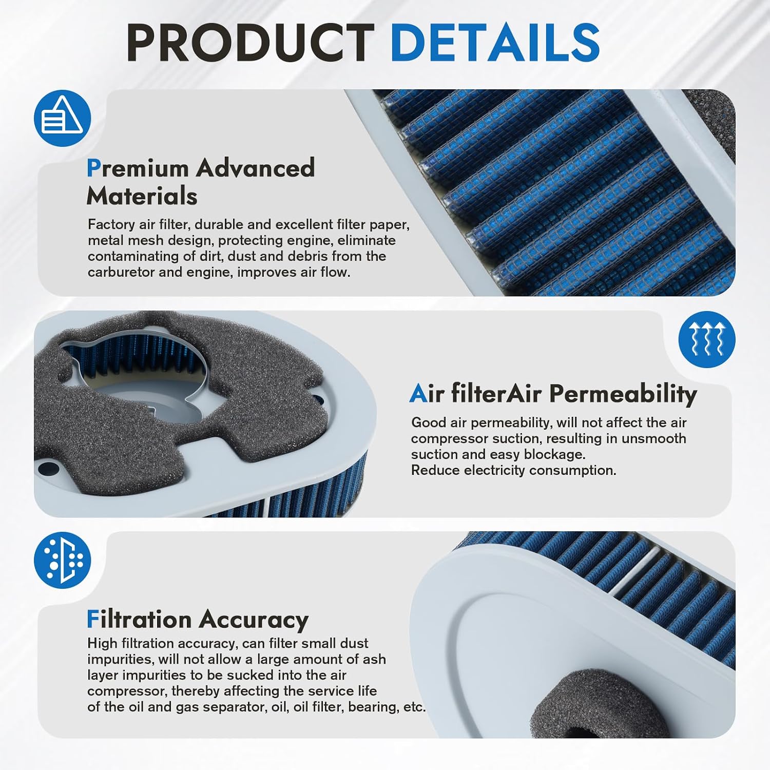 HD-1390 Air Filter Cleaner for Harley Evo Evolution BT 90-98 FLT FXR FXD FLST FXST 12-576 Harley Davidson FXDB Dyna Glide FLHR Road King Replace 29259-93 29259-91A