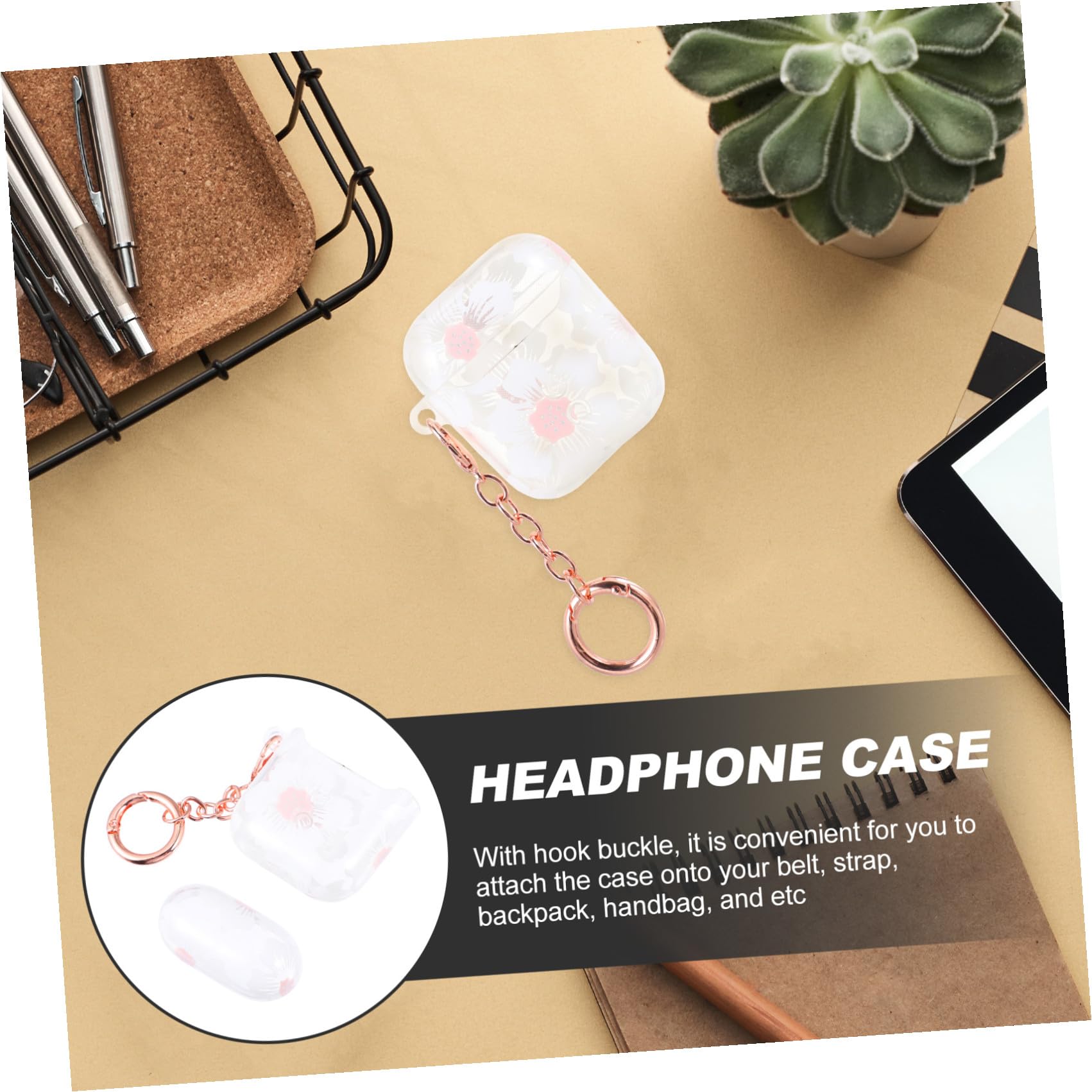 Angoily Estuche para 3 Auriculares con Carcasa Y 1 Funda Protectora. Elegante Estuche para Guardar Auriculares De Forma Segura.