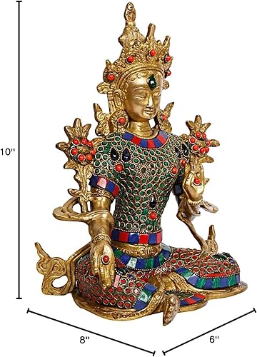 Miniatura 5 de Liv - Estatua de Buda de latón para decoración del hogar, decoración de Pascua, diosa tibetana, Devi, Tara, buddihismo, ídolo, estatuas grandes de