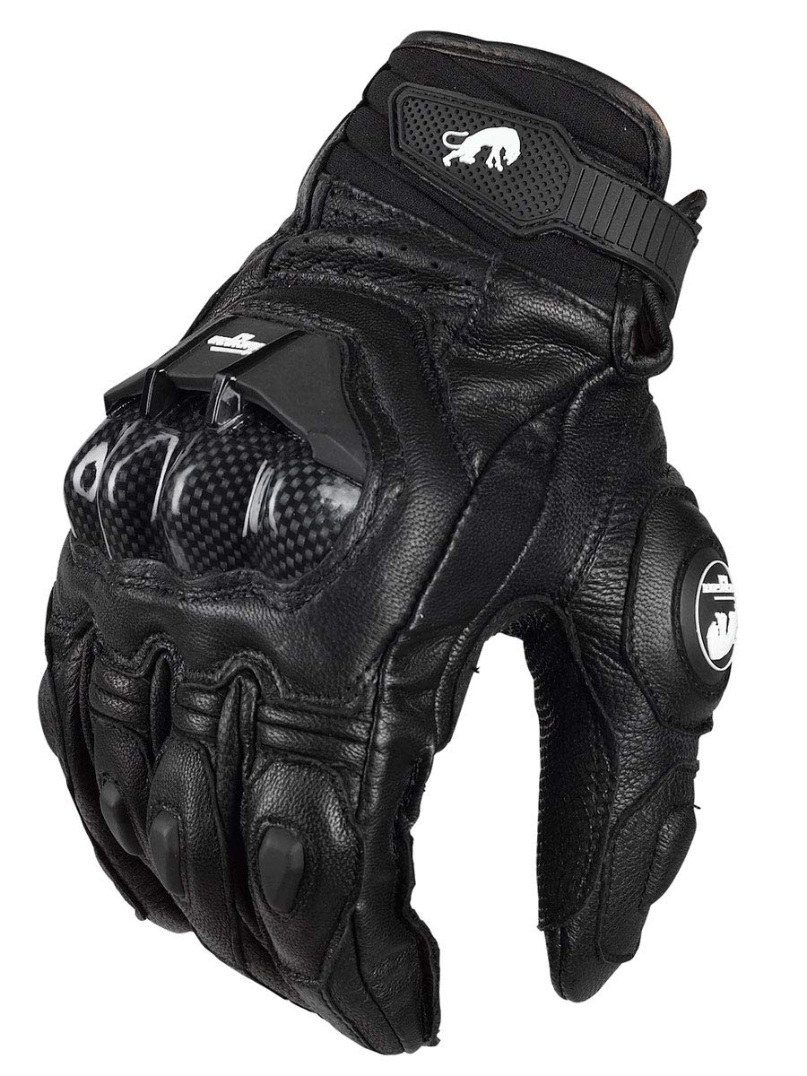 Gants Moto Gants de Moto en Cuir Gants de Course Vélo Cyclisme Moto Gant d'équitation Gant Moto(White,M)