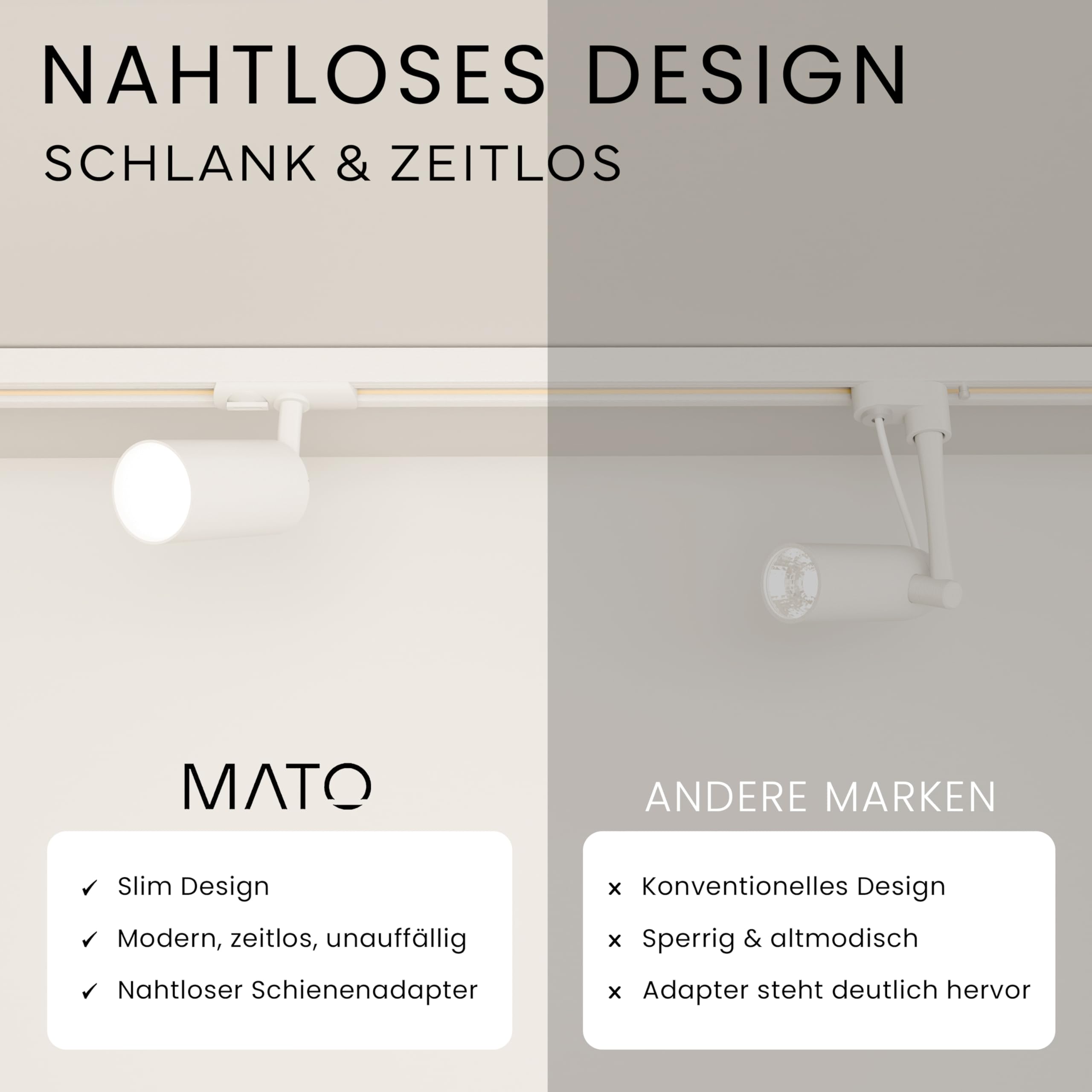 MATO LED Schienensystem Komplettset 1m Schiene 3x GU10 Spots 1 Phase 230V