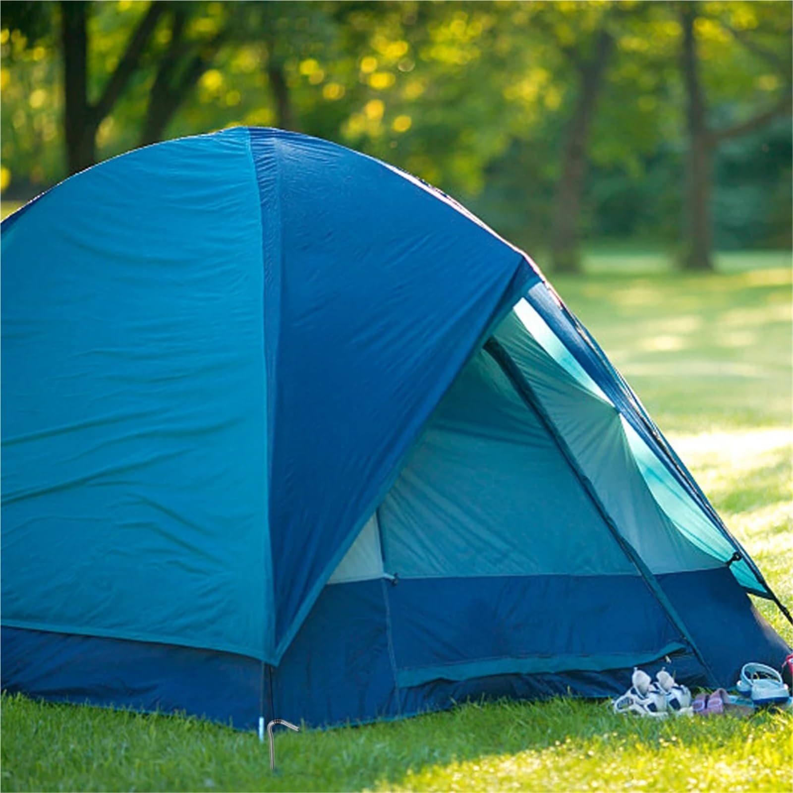 20 Stück Titan-Zeltheringe, Titan-Zeltnägel mit Biegehaken, Outdoor-Camping-Zeltheringe for Campingbedarf für Zelte