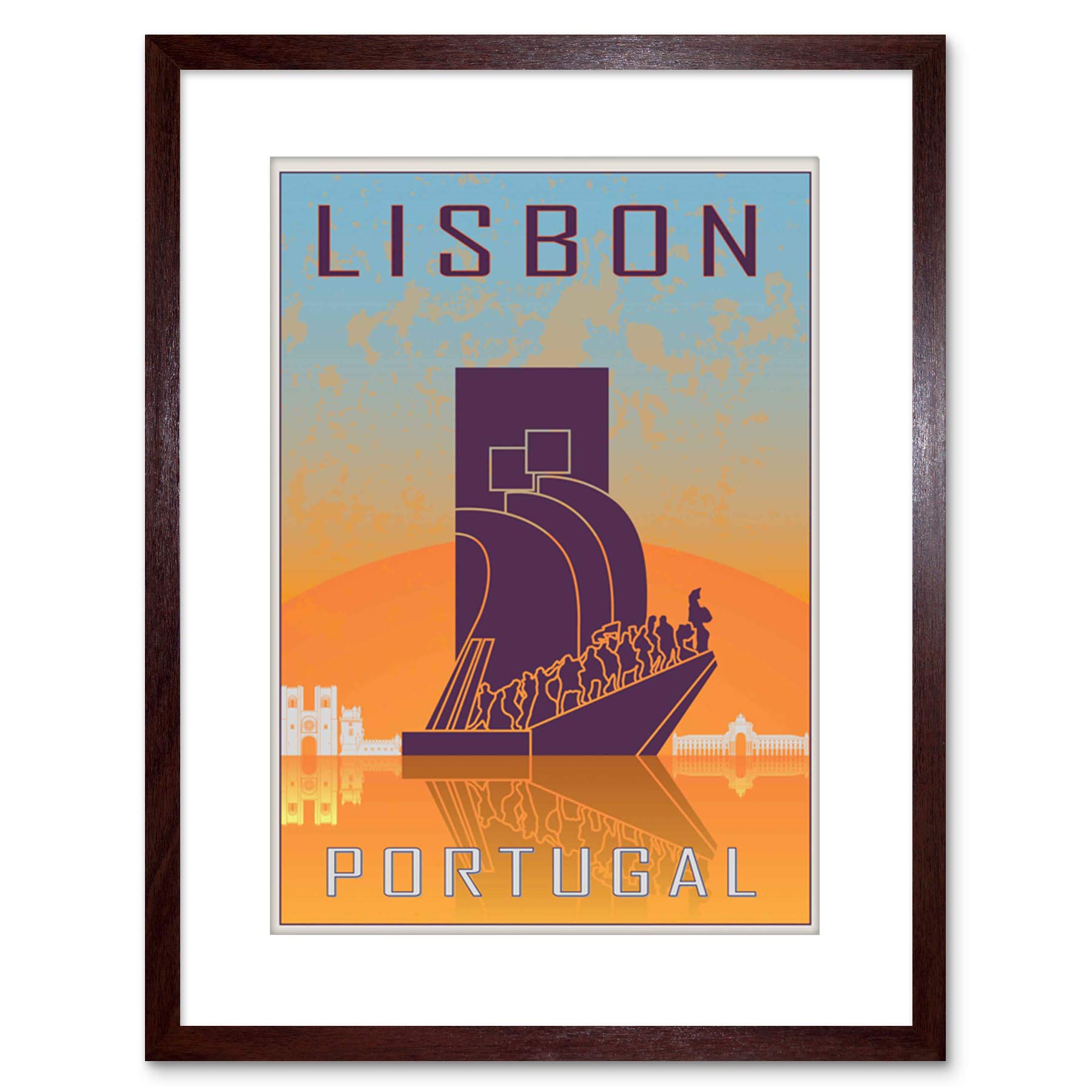 Wee Blue Coo Travel Lisbon Portugal Monument Discoveries Framed Wall Art Print