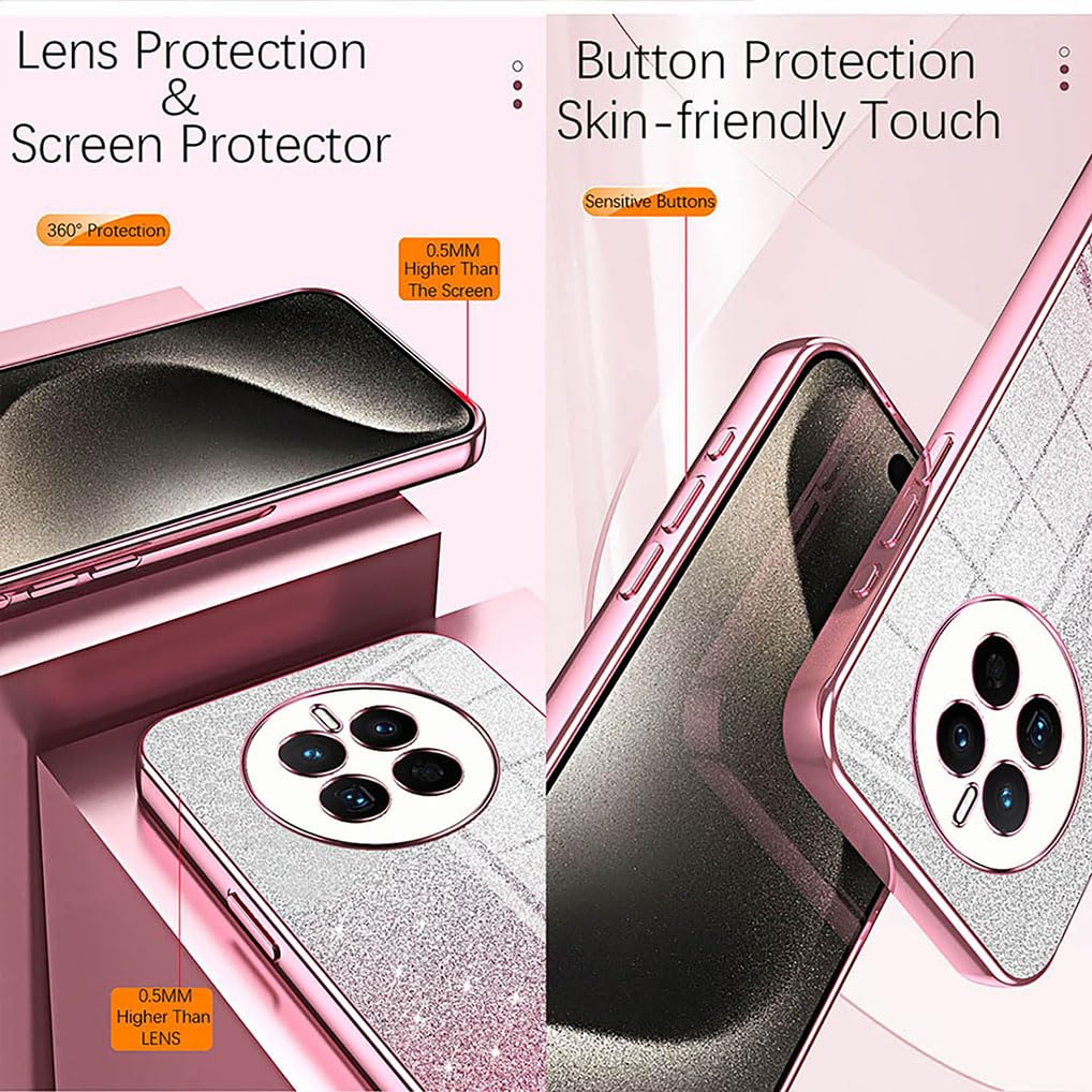 SEAHAI Cover per Realme 12 4G / Realme 12+ Plus 5G, Custodia Ultra Sottile ed Trasparente in Silicone TPU Morbido, Colori Sfumato Brillantini Motivo Carta Design Antiurto Case - d'oro