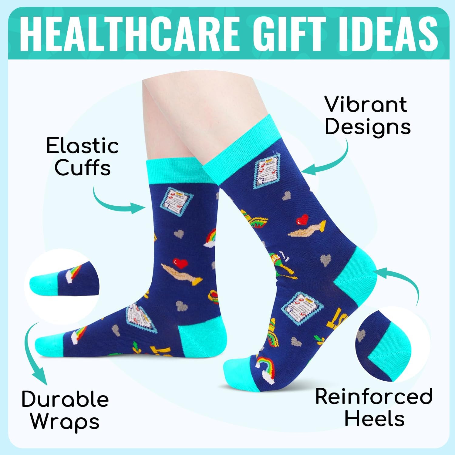 HAPPYPOP Nurse Gifts for Men Women - Nacho Average Doctor CNA EMT RN VET TECH Dentists Socks - Image 4