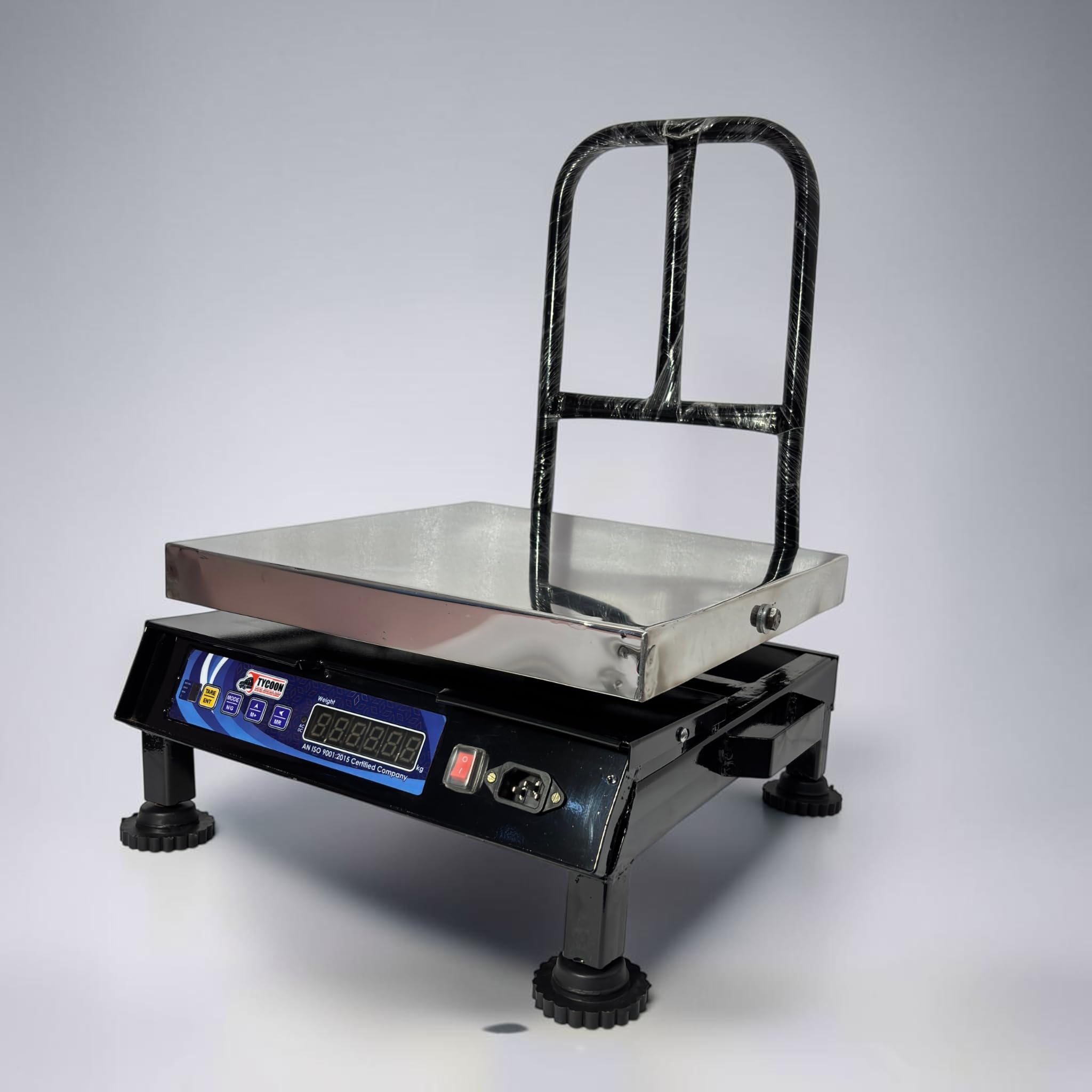 TYCOON Weight Capacity 150 kg x 10 g Accuracy Electronic Weighing Scale | Portable Scale | 350 × 350mm (14x14") Stainless Steel Platter | Heavy Duty MS Body | Dual Display | Rechargeable Battery-image-14