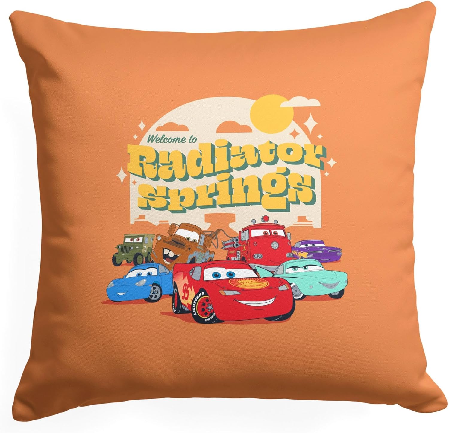 Northwest Cars Pillow, 18" x 18", Radiator Springs