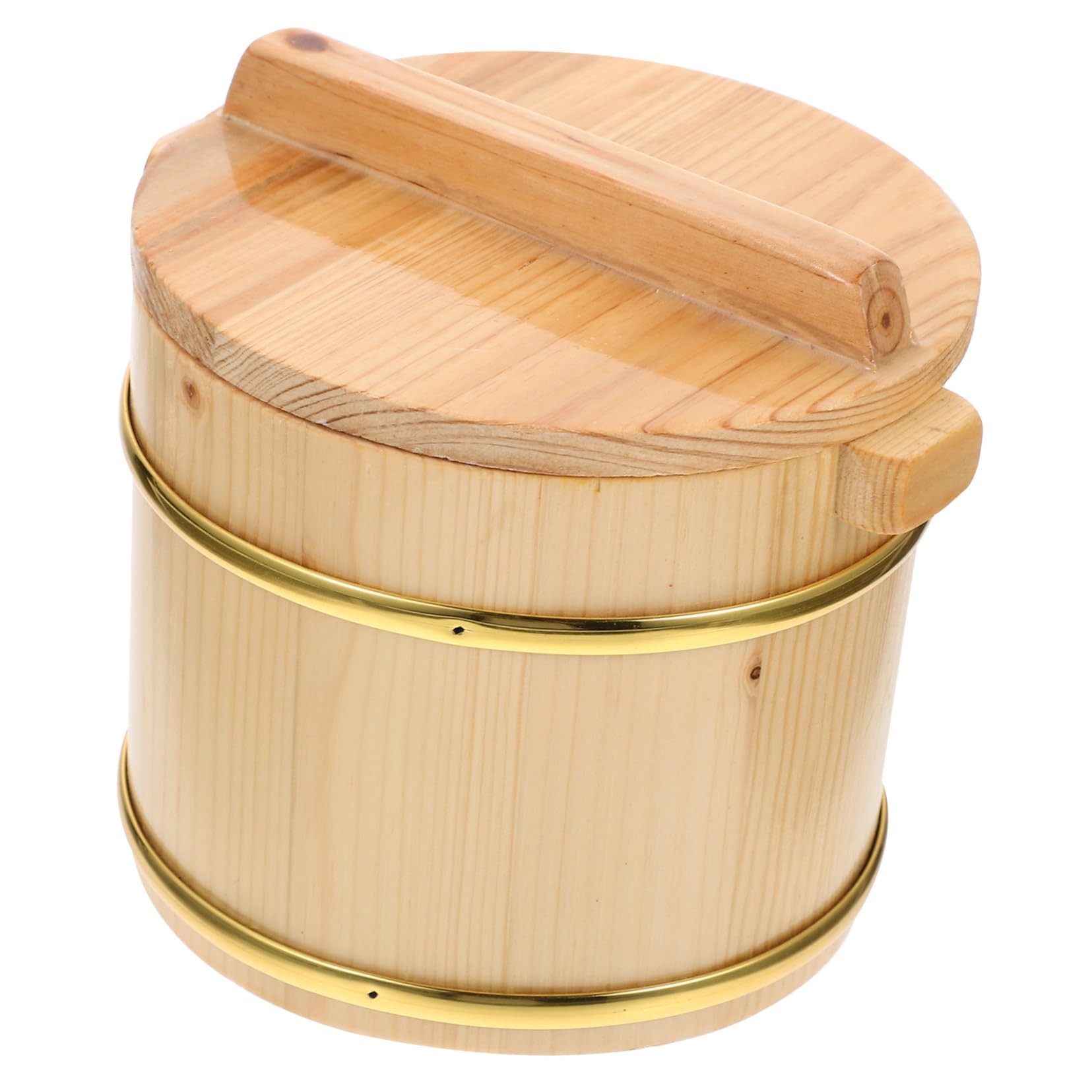 Seau à riz en bois sushi récipient rond kaki maison restaurant