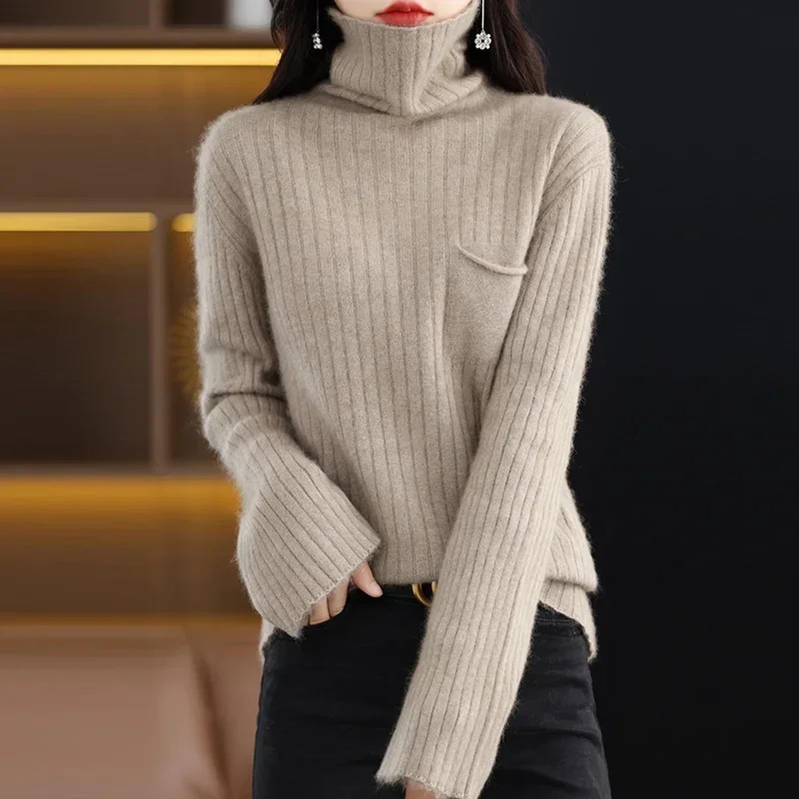 Maglione Felpe con Cappuccio Hoodies Pullover Sweatshirt Uomo Donna Maglione Donna XL Cammello