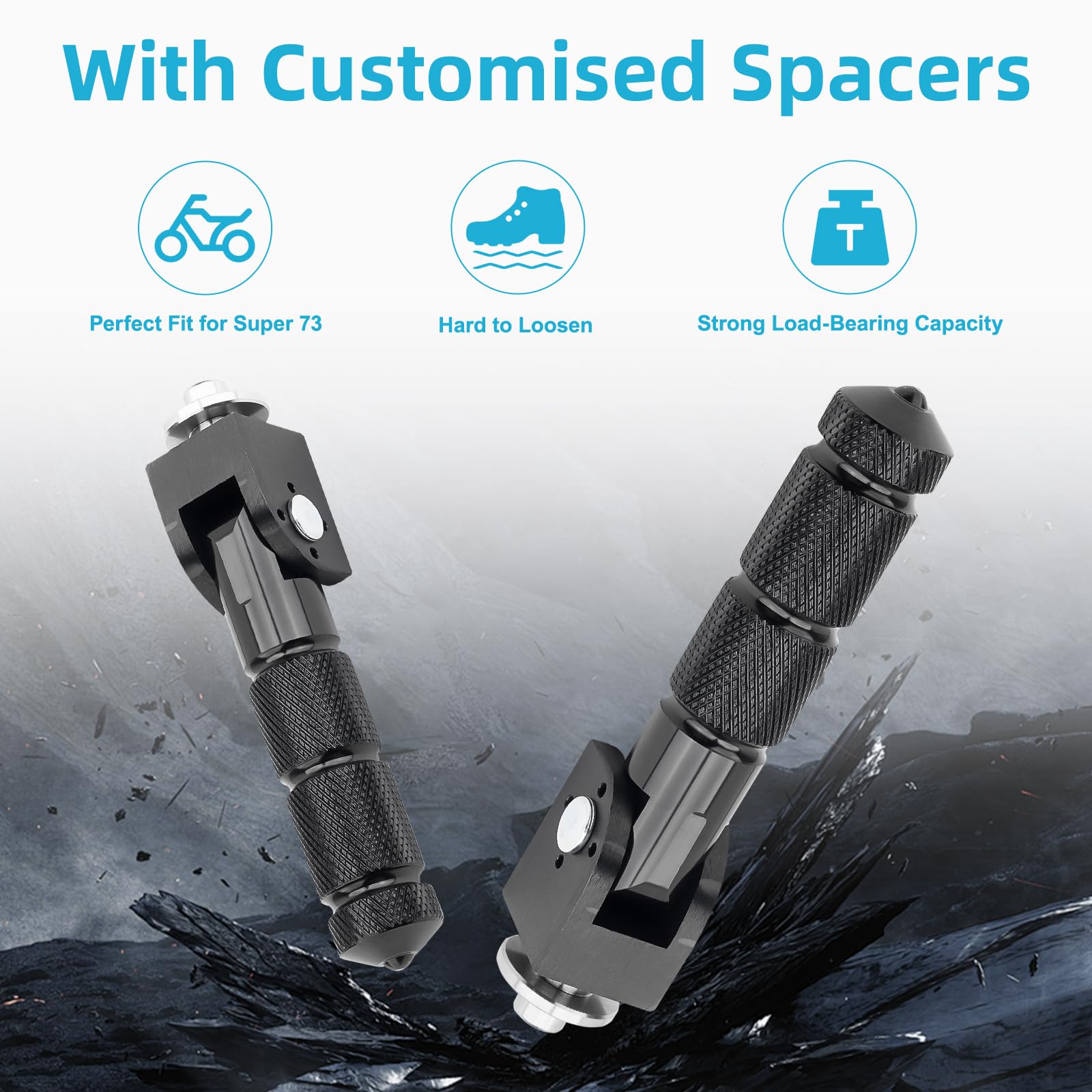 Super 73 S1 Throttle YIBEICO Foot Pegs For S2/ZX/RX/S Adventure