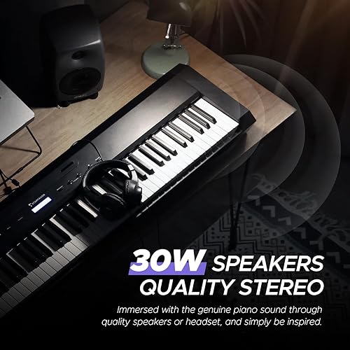 Miniatura 4 de Starfavor Piano digital de 88 teclas con teclado ponderado SP-20 y banco de piano con almacenamiento, taburete de piano negro acolchado de