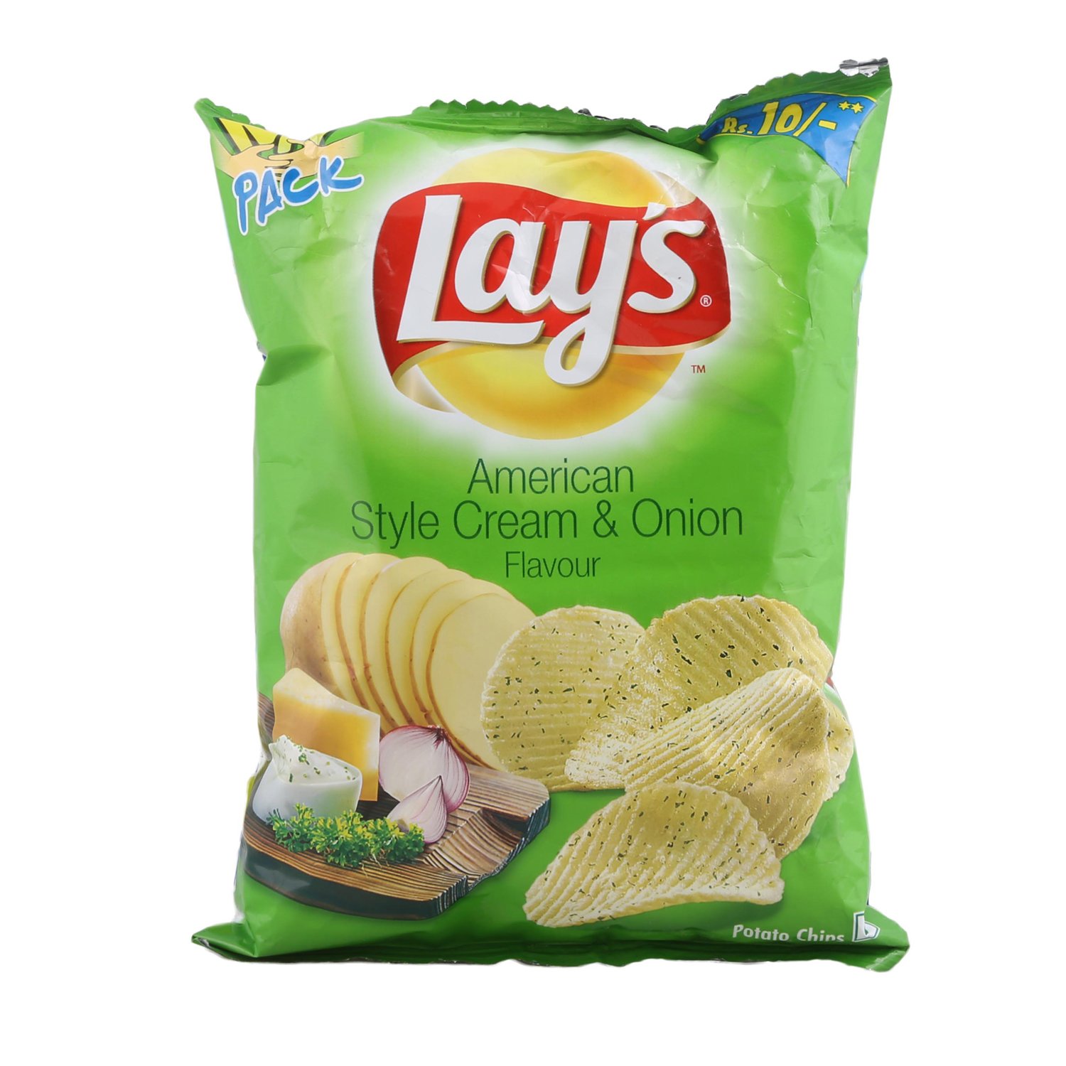 Lay's Lays Potato Chips, American Style Cream And Onion Flavour, 39G, 30 Grams
