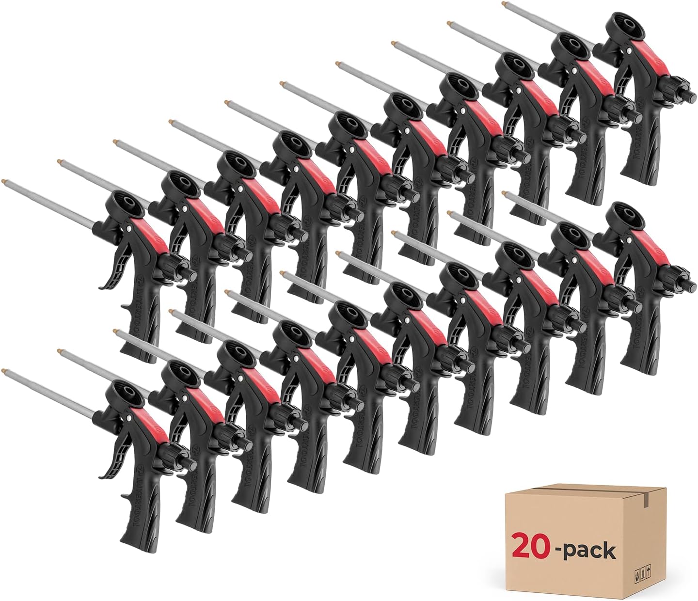 INTERTOOL Expanding Foam Spray Gun 20 Pack | Lightweight PU Applicator for Dispensing Seal, Insulation, Filling, Caulk, Windows & Doors, Fire Block, Subfloor Adhesive | PT-0608-20