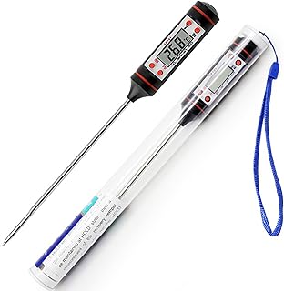 Thermomètre Cuisine Cuisson Viande Barbecue, Sonde Grille, Rôtis, BBQ, Fumoir, Friture, Ustensiles Alimentaires, Steak Viandes Rôtisserie, Dessert, Chocolat Pâtisserie, Bain, Lait, électronique, °C/°F