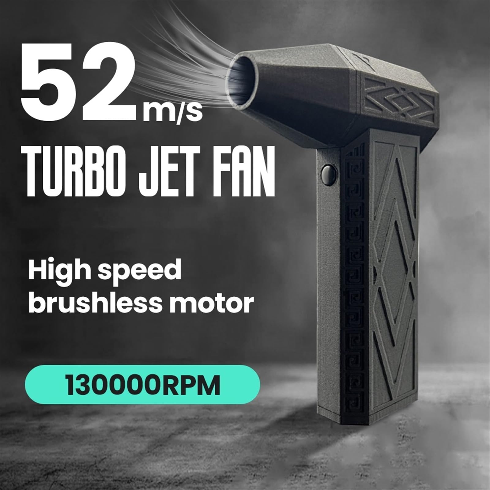 Dmuchawa odśrodkowa, Dmuchawa Turbo Jet Fan Mini 3-biegowa regulowana prędkość wiatru 52m/s Bezszczotkowy silnik ręczny wentylator kanałowy Dmuchanie
