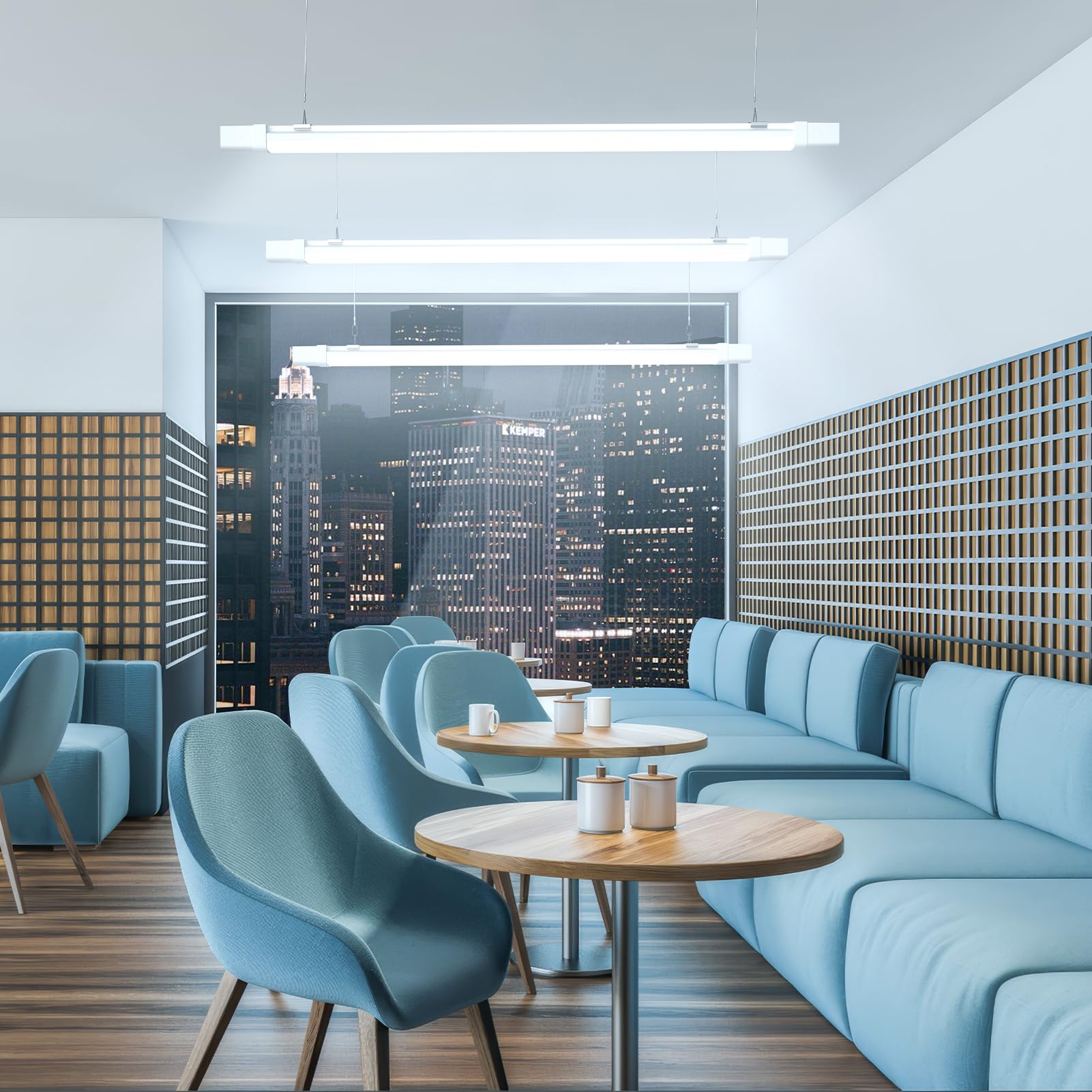 2 Pièces Neon LED 120cm, Tube LED 40W 4000LM Blanc Froid 6500K Connectable, Bandes LED avec Couvercle Transparent, IP65 Étanche Plafonnier pour Bureau, Atelier, Garage, Cave