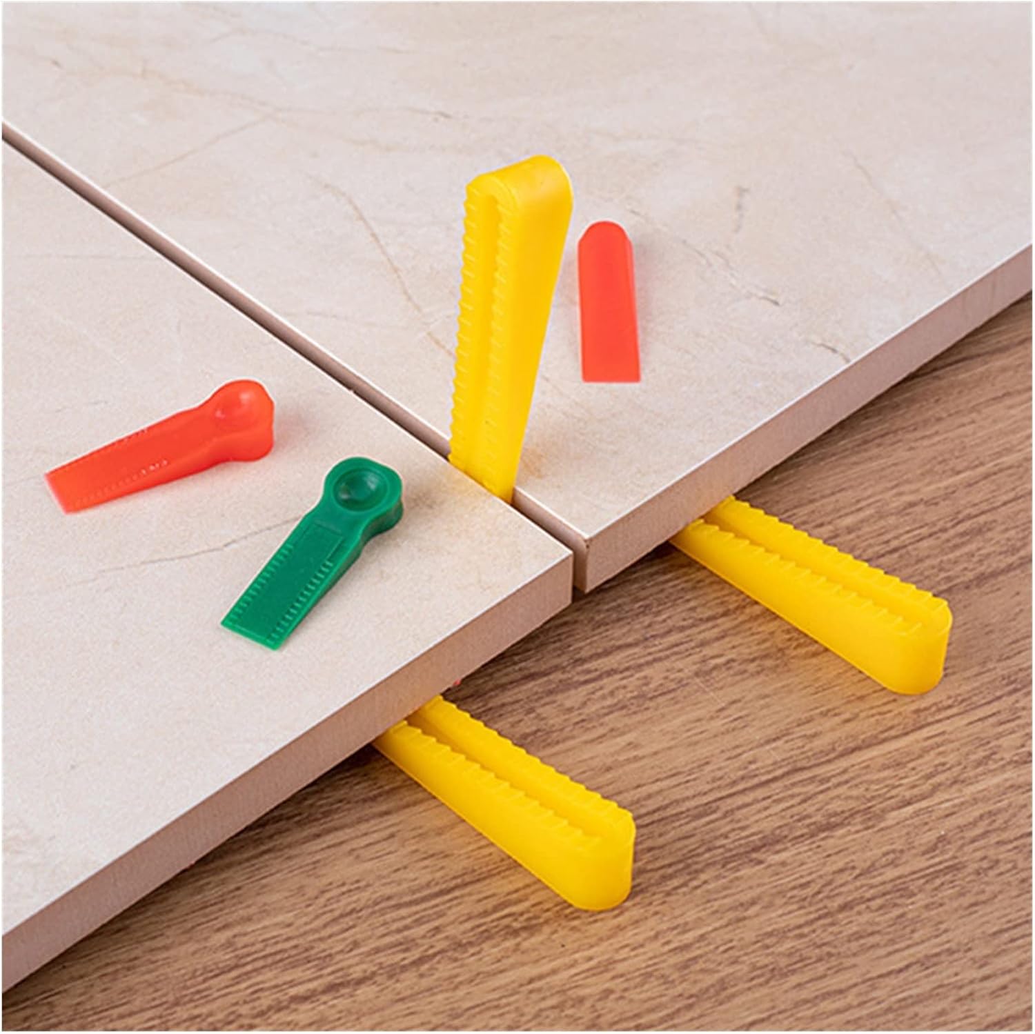 Tile Spacer Leveler Locators-100pcs Reusable Wedge Tile Spacer Floor Leveling System Gap Filling Locator Home Tiling Tool (Color : 6mm Small Green)
