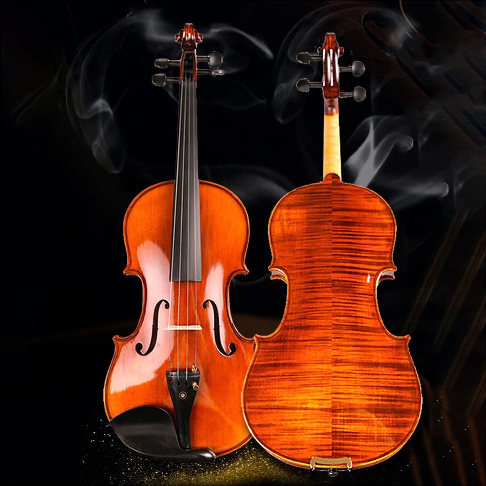 Violino Set Esame Di Grado Principiante 4/4 Suonare Accessori In Ebano Con Motivi Fatti A Mano Violino Con Motivi Tigrati(3/4)