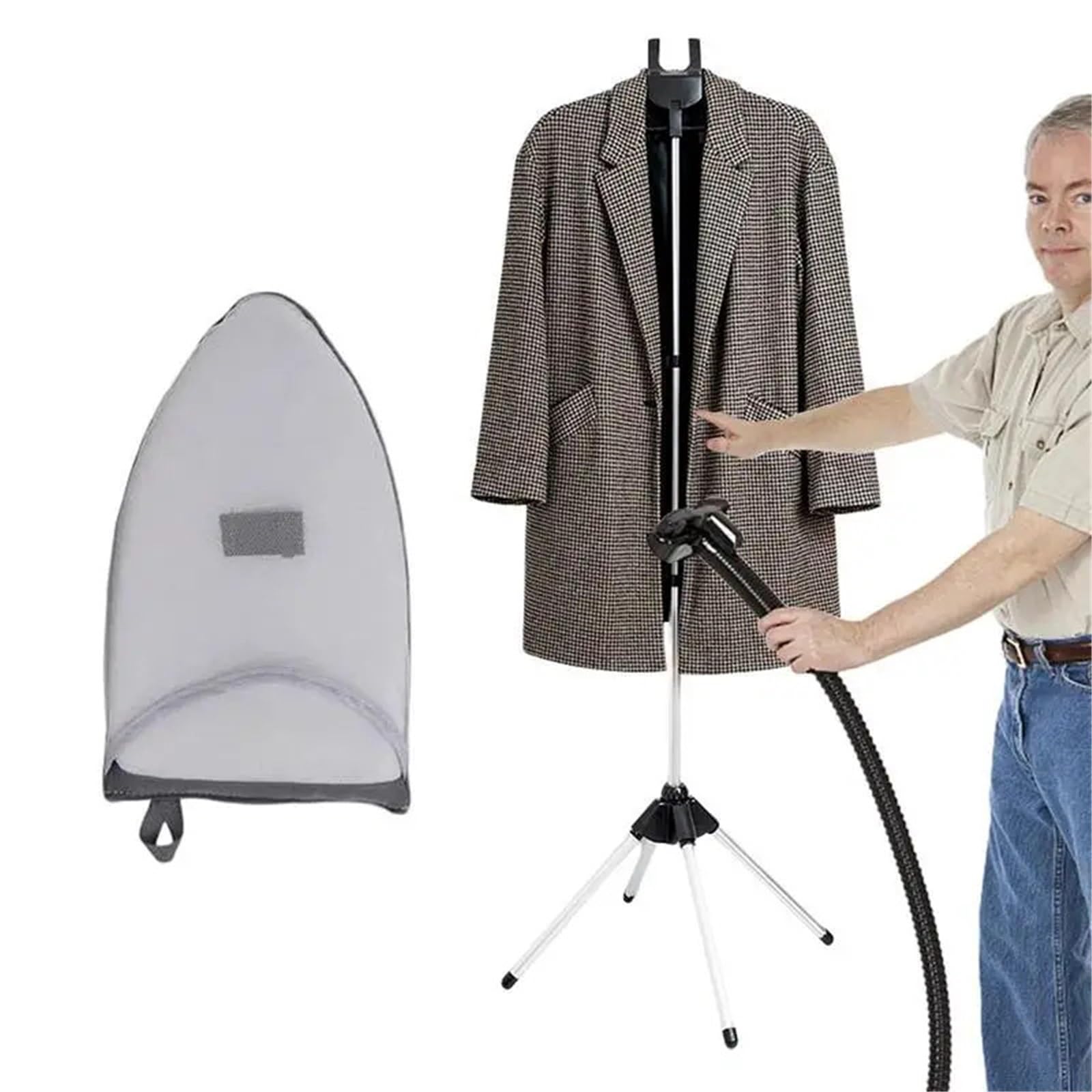 Supporto for ASSE da Stiro Ferro Appendiabiti Portatile Porta Abiti Pieghevole for Vestiti per Lavanderia | Gray