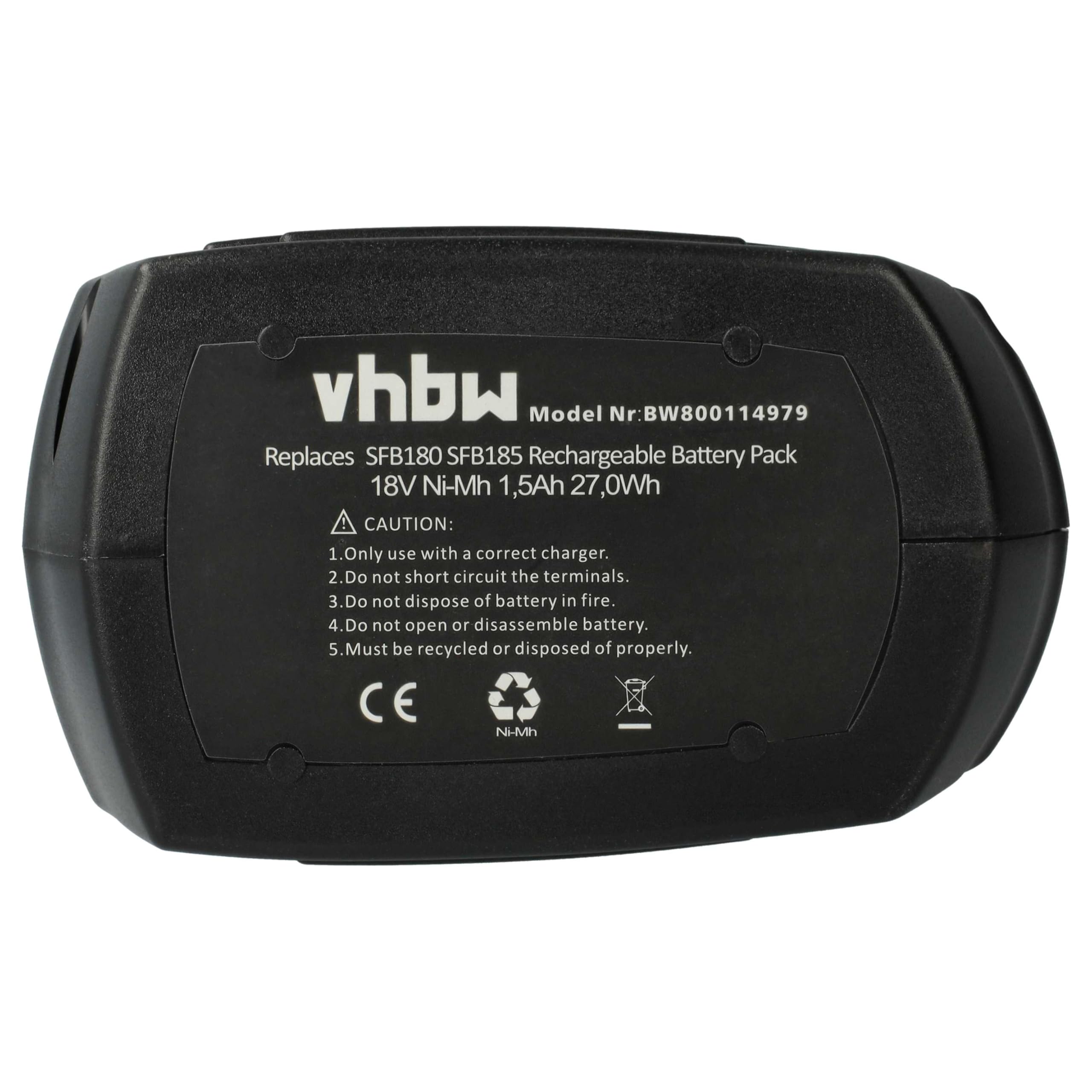 vhbw 3x NiMH akumulator 1500 mAh (18 V) do elektronarzędzi narzędzia Powertools Tools jak Hilti SFB180