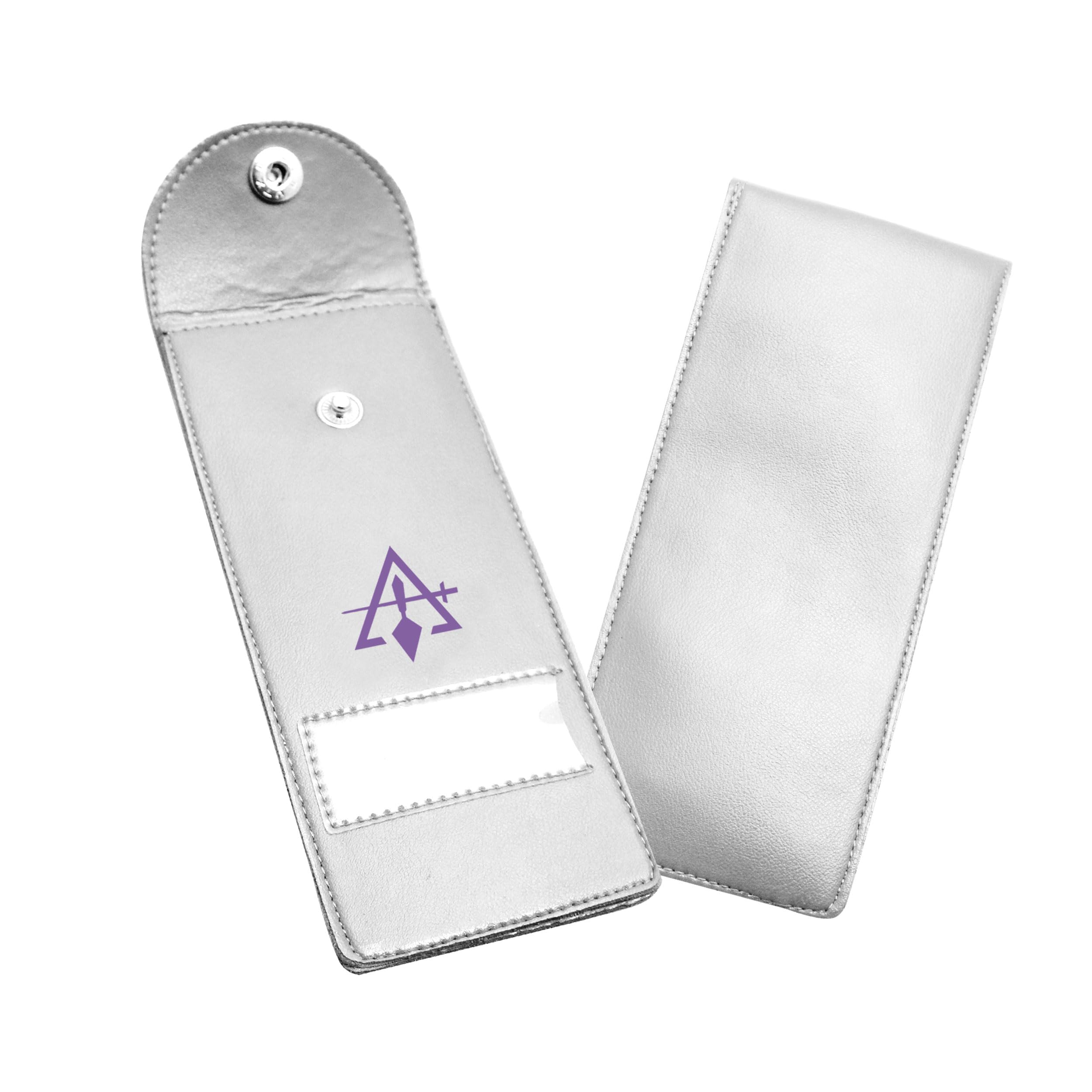 Masonic Regalia Pocket Jewel Holder Case Leather Carry Wallet - Freemason Jewels, Pins & Badges Holder - OR&SM Purple Emblem