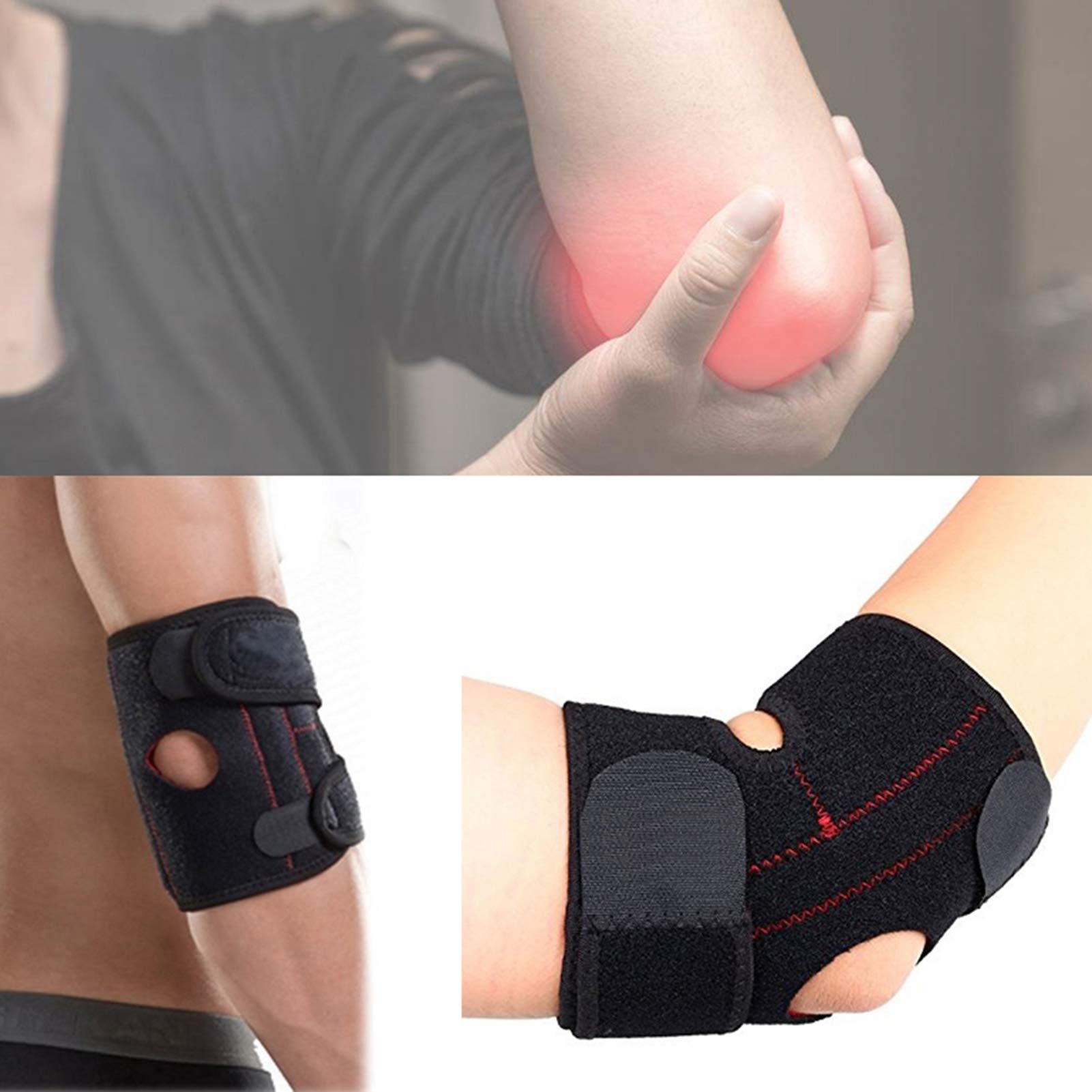 Ellenbogenbandage für Damen Herren, Ellenbogen Bandage für Tennisarm Golferarm Elastische Sportbandage Ellenbogenschutz für Stützt Gelenk und Muskeln