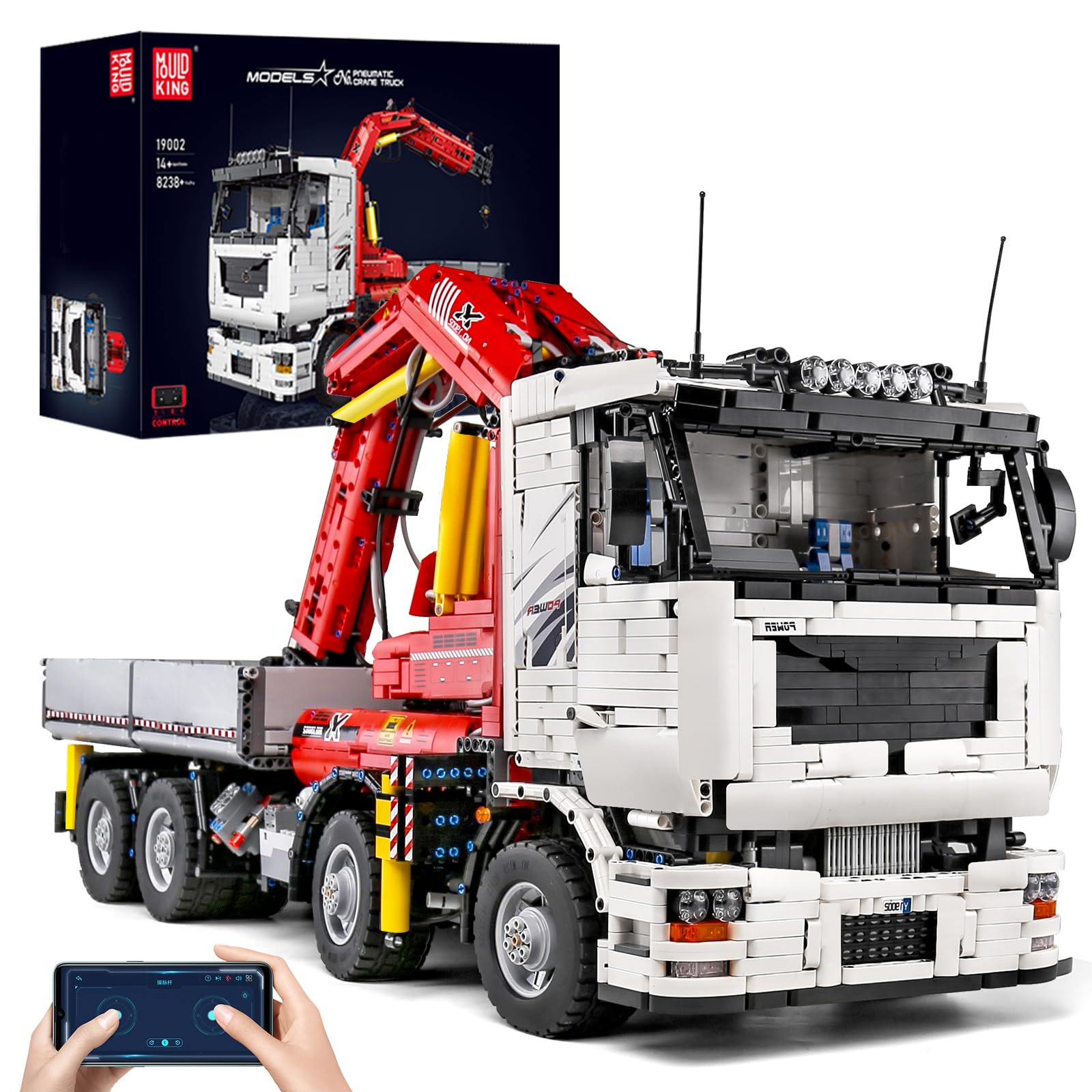 Mould King 19002 engineering crane truck model, 8238 parts