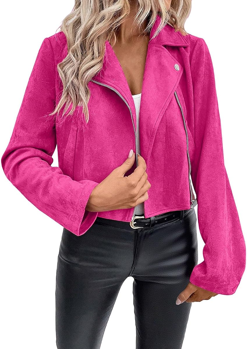 Chaqueta con cremallera para mujer, ropa exterior informal de manga larga