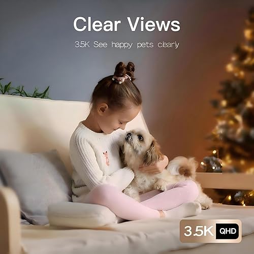 Miniatura 2 de VIMTAG Cámara interior de 3.5K6MP para el hogar, cámara QHD para mascotas con aplicación de teléfono, cámara para perros con altavoz, visión