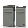 TOYFID Slim Wallet for Men and Women,Pop Up Credit Card Wallet Metal Minimalist Cards Holder with Money Pocket,Small Ultralight Aluminum RFID Blocking Wallets 6-12 Card Capacity,Grey
