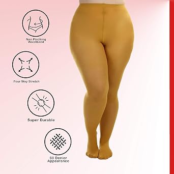 Silky Toes Women's Plus Size Opaque Microfiber Casual Tights