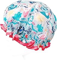 Vista 3 de Wrapables® Elegantes gorros de ducha impermeables de doble capa (juego de 4), llamas y diversión oceánica